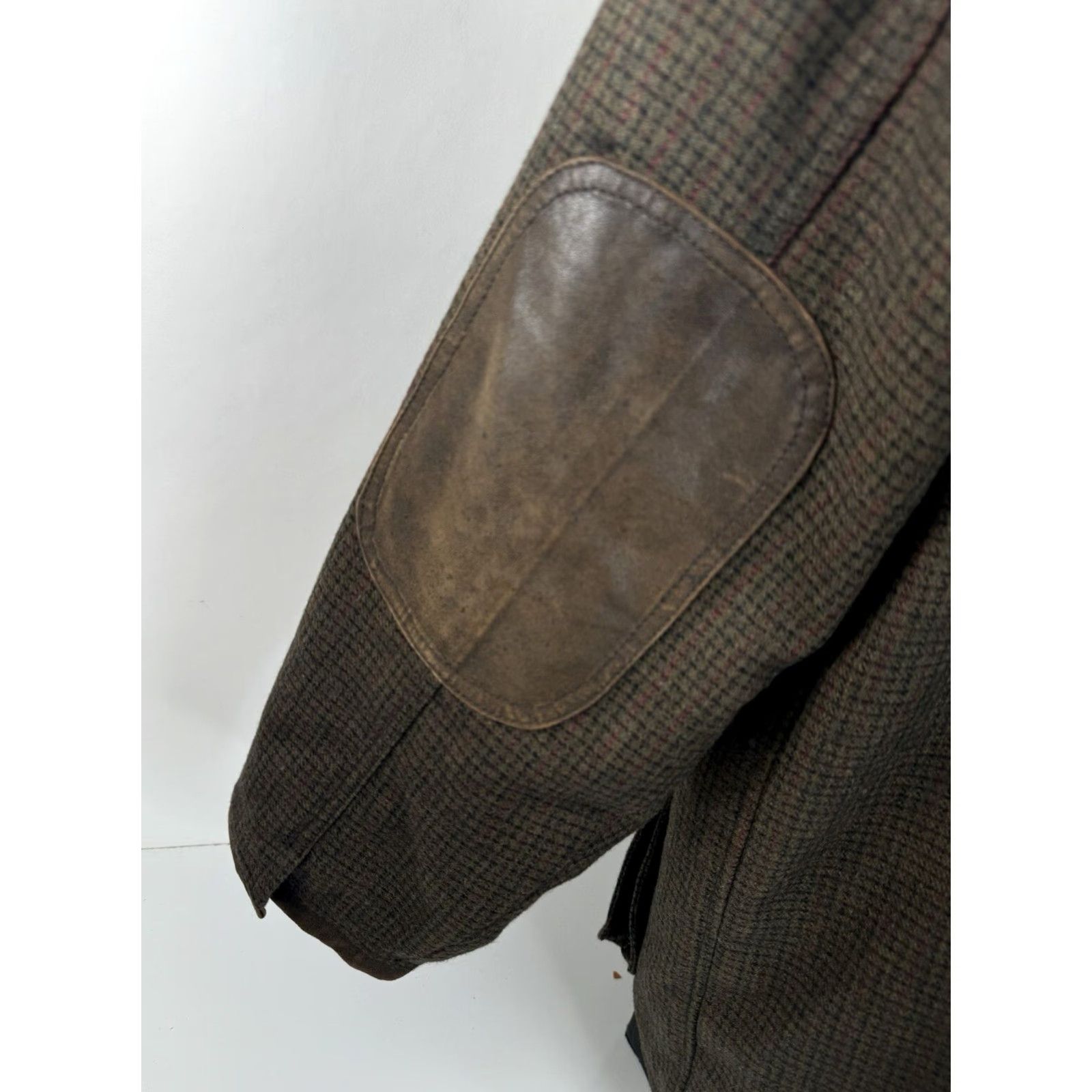 Vintage KING RANCH WOOL BLEND ELBOW PATCH JACKET Olive / Brown / Blue / Red XL MEN Wool Leather Trim Full Zip Vintage? Size US XL / EU 56 / 4 - 5 Thumbnail