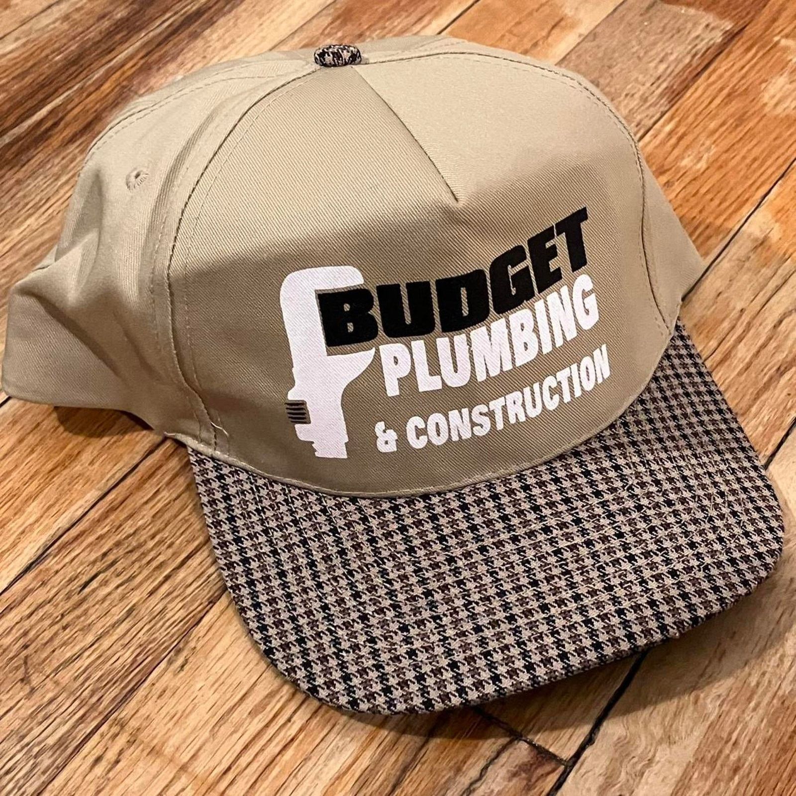 Other Tan Black Budget Plumbing Construction SnapBack Trucker Hat Size ONE SIZE - 1 Thumbnail