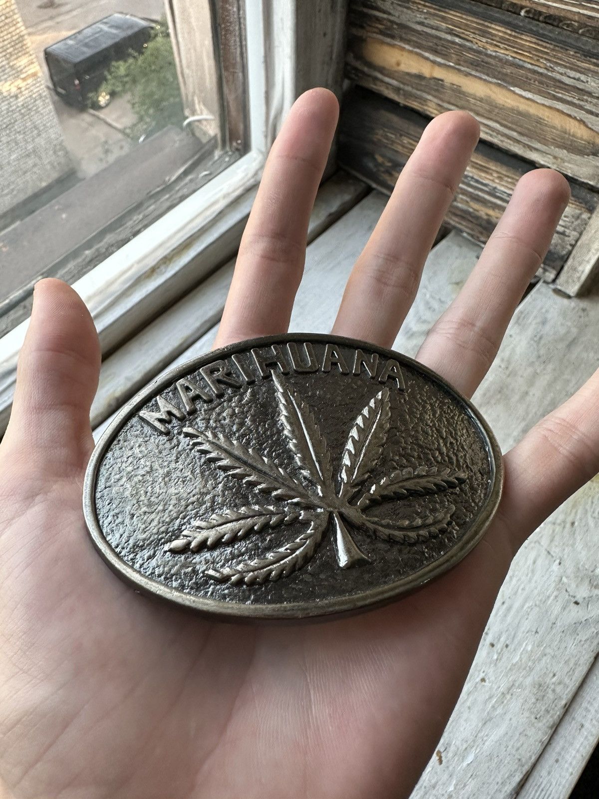 Designer × Vintage MARIHUANA Vintage Ganga Buckle Y2K D&G BB Simon Plaque Belt Size ONE SIZE - 2 Thumbnail