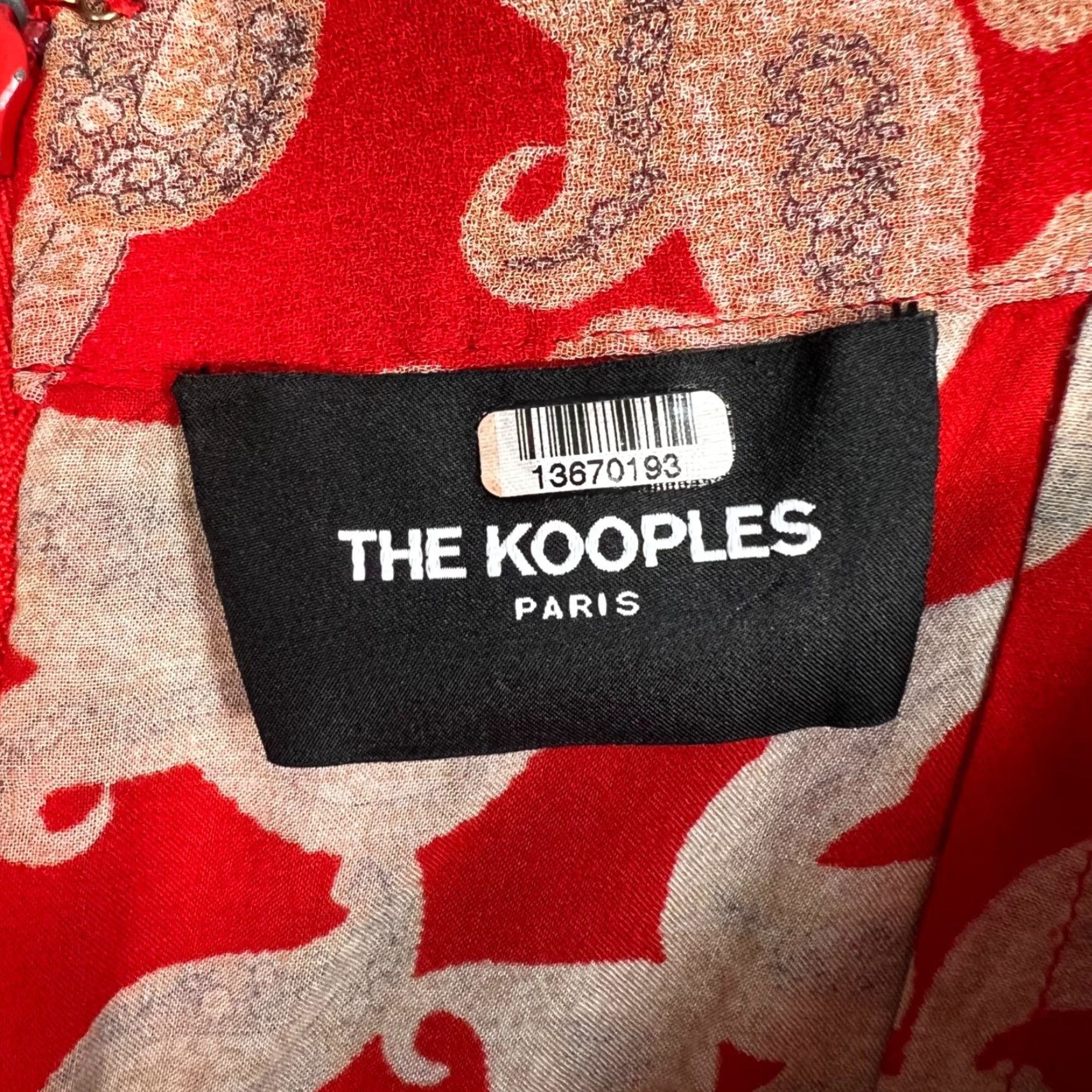 The Kooples VINTAGE The Kooples Skirt Paisley Midi Womens Size 2 Red Midi Flare Viscose, 90s-Style, Womens Size 26" / US 2 / IT 38 - 3 Thumbnail