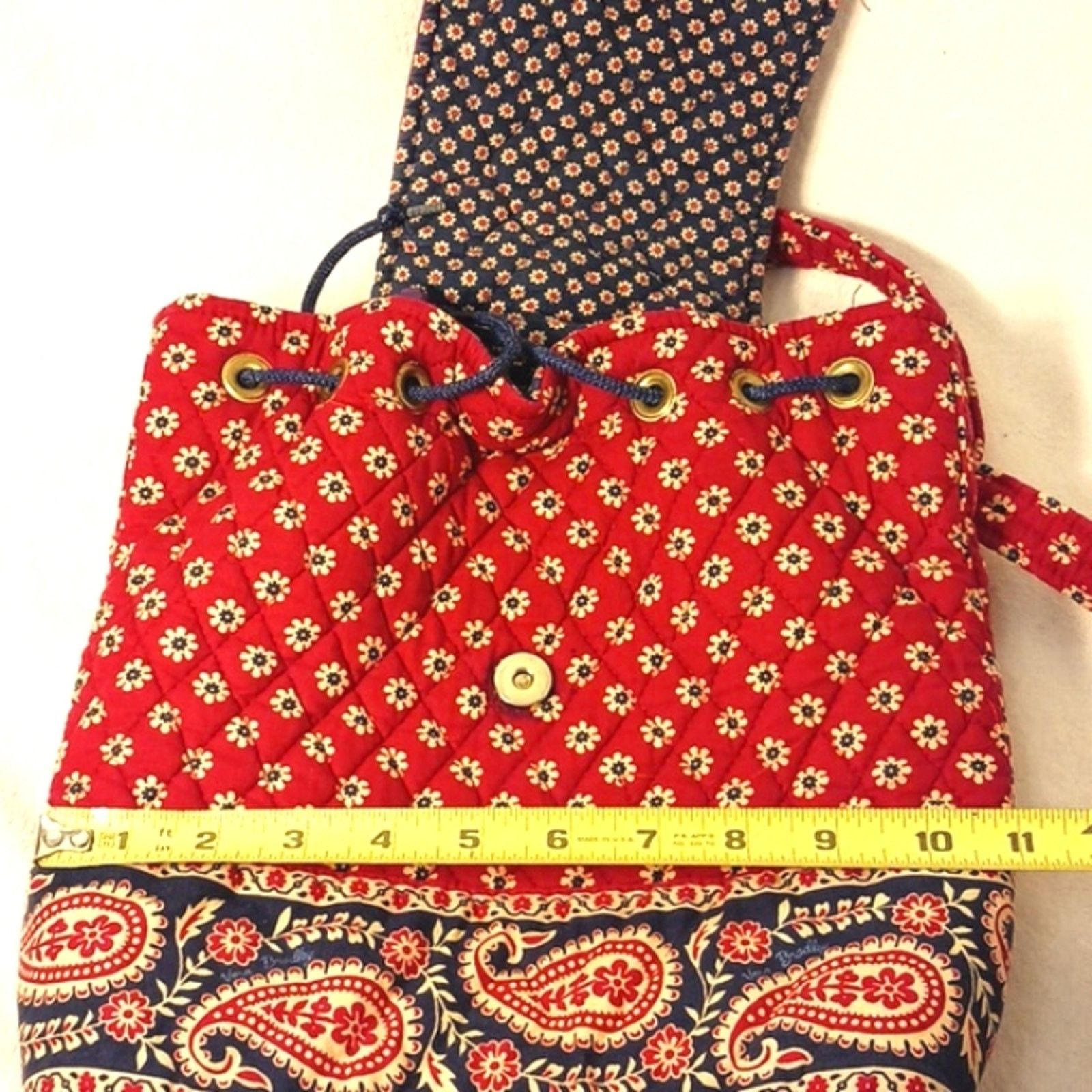 Vera Bradley Backpack VERA BRADLEY Red Blue Boho Travel Paisley QUILTED Size ONE SIZE - 13 Thumbnail