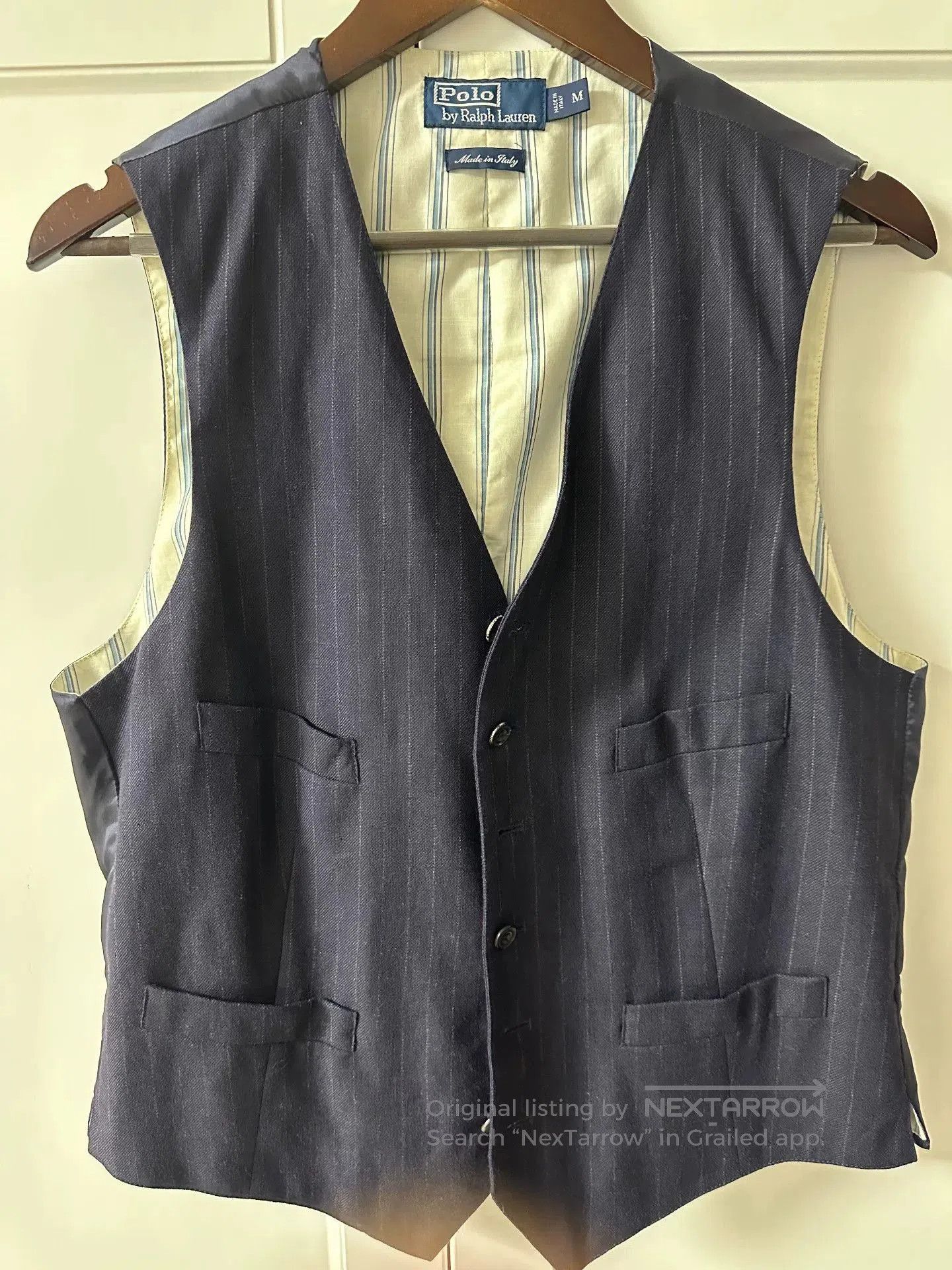 Polo Ralph Lauren Ralph Lauren Blue Striped Vest, Italy Made. Size US M / EU 48-50 / 2 - 1 Thumbnail