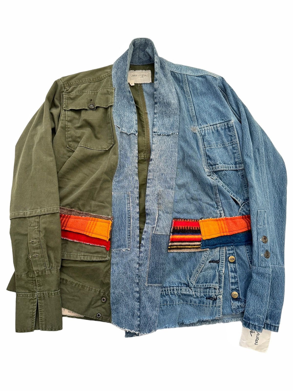 Pre-owned Greg Lauren Sz1 Denim Baker Gl1 Vintage Sleeping Bags In Blue