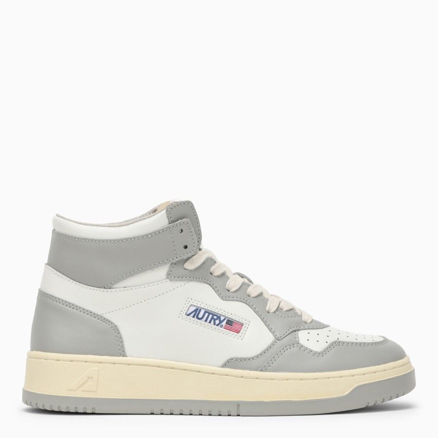 o1d2blof0824 Leather Sneakers in White & Light Grey
