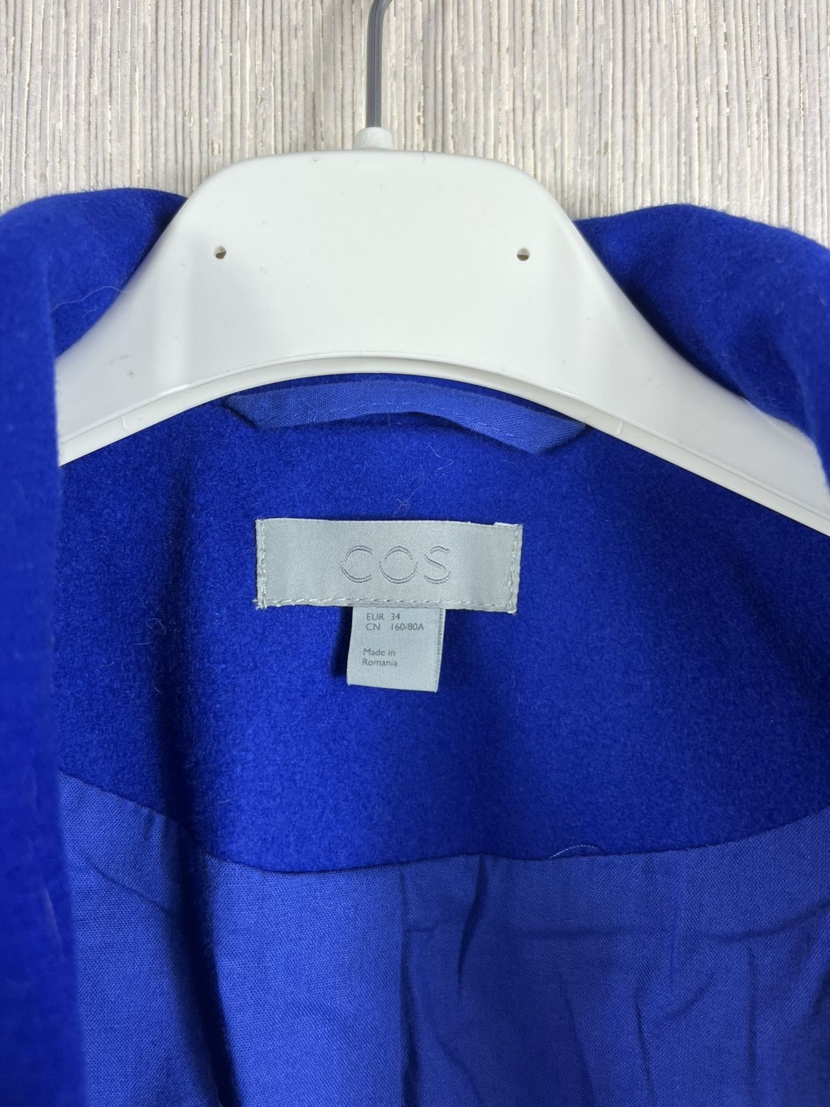 Cos × Designer COS wool cashmere blue zip coat jacket casual classic Size XS / US 0-2 / IT 36-38 - 15 Thumbnail