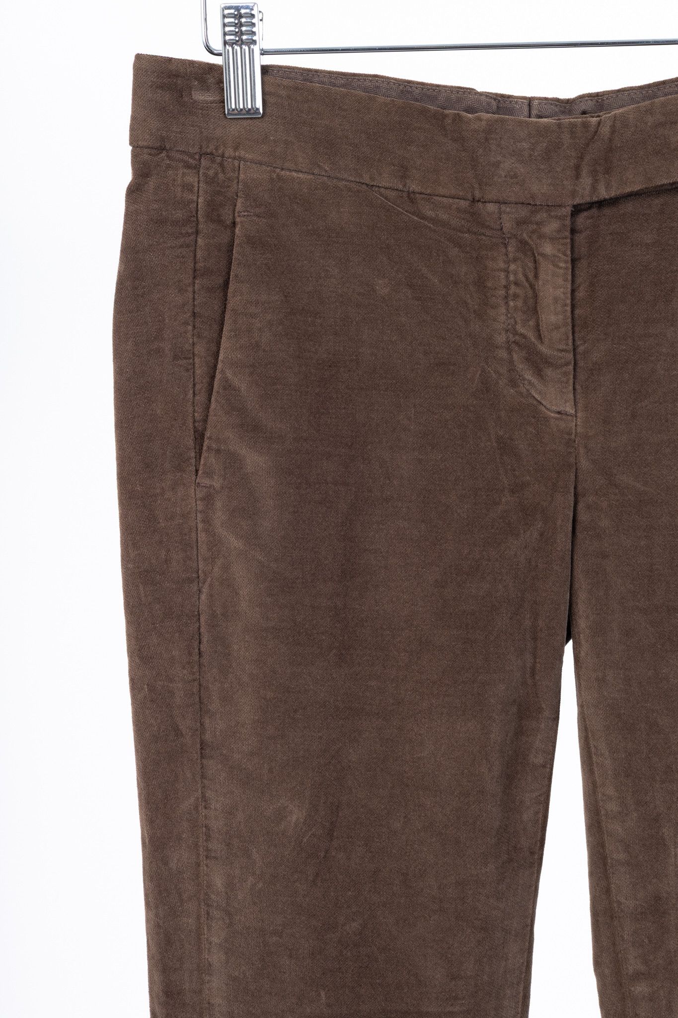 Brunello Cucinelli Brunello Cucinelli Brown Velvet Slim-Fit Pants Size 27" / US 4 / IT 40 - 4 Thumbnail