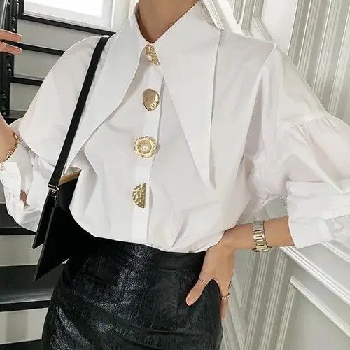 Comfort Women's Shirts Sharp Corner Lapel Fashion Lady