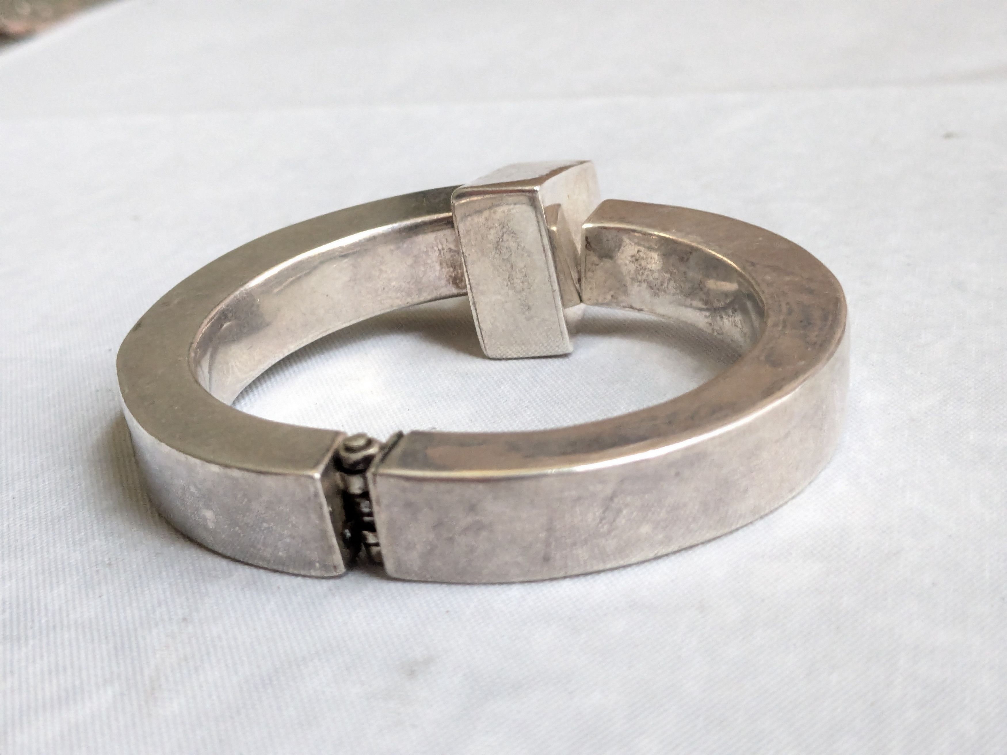 Jewelry Vintage Sterling Silver Bracelet 6.5" Avant Garde Modern Size ONE SIZE - 10 Thumbnail