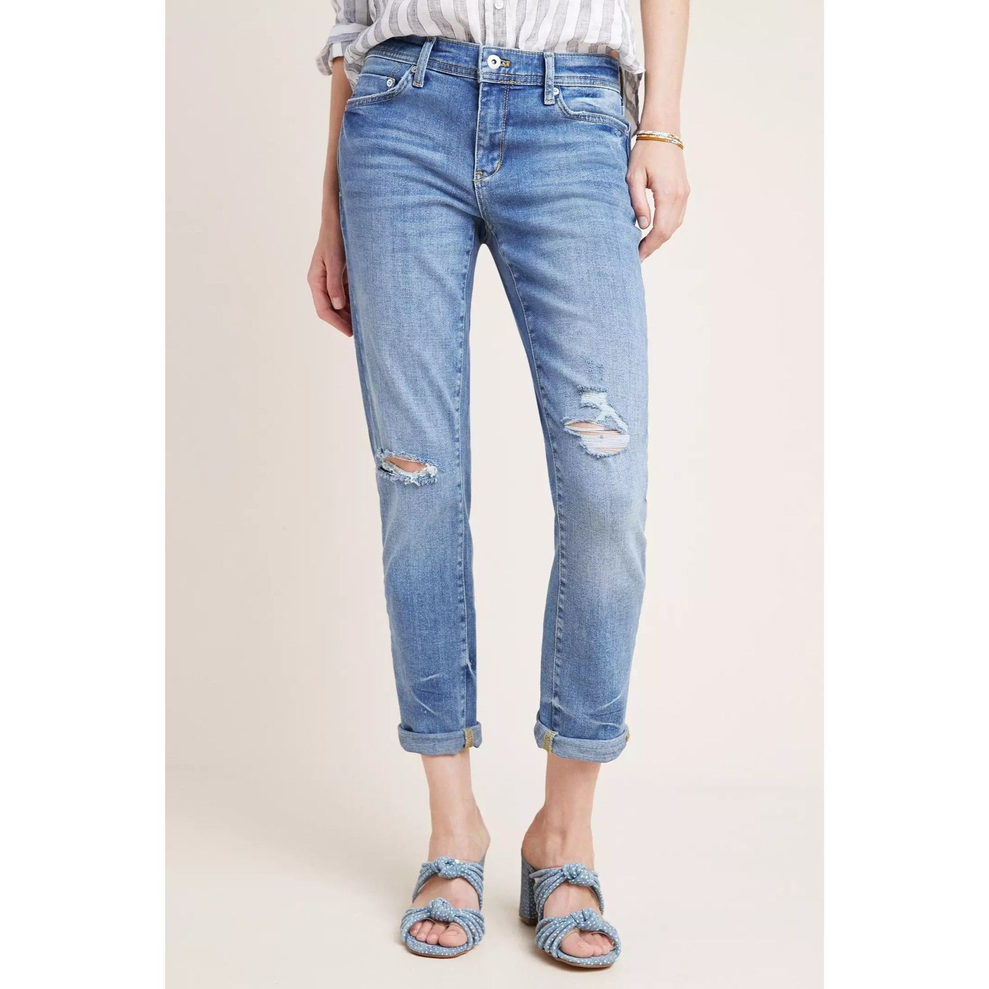 Anthropologie Pilcro & The Letterpress Mid-Rise Slim Boyfriend Jeans Size 25" / US 0 / IT 36 - 4 Thumbnail