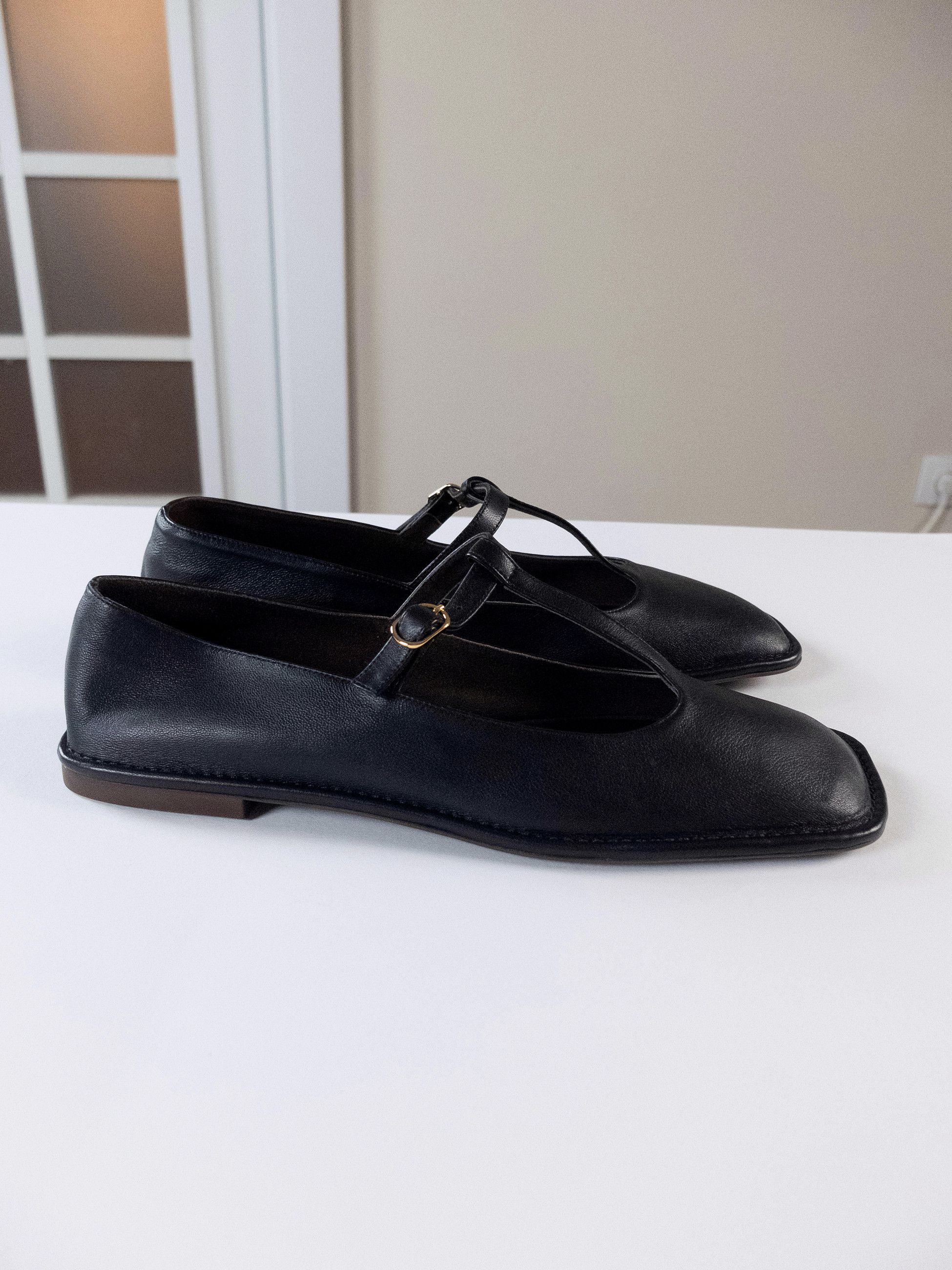 The Row THE ROW black square toe t-strap leather ballet flats 10 40 Size US 10 / IT 40 - 7 Thumbnail