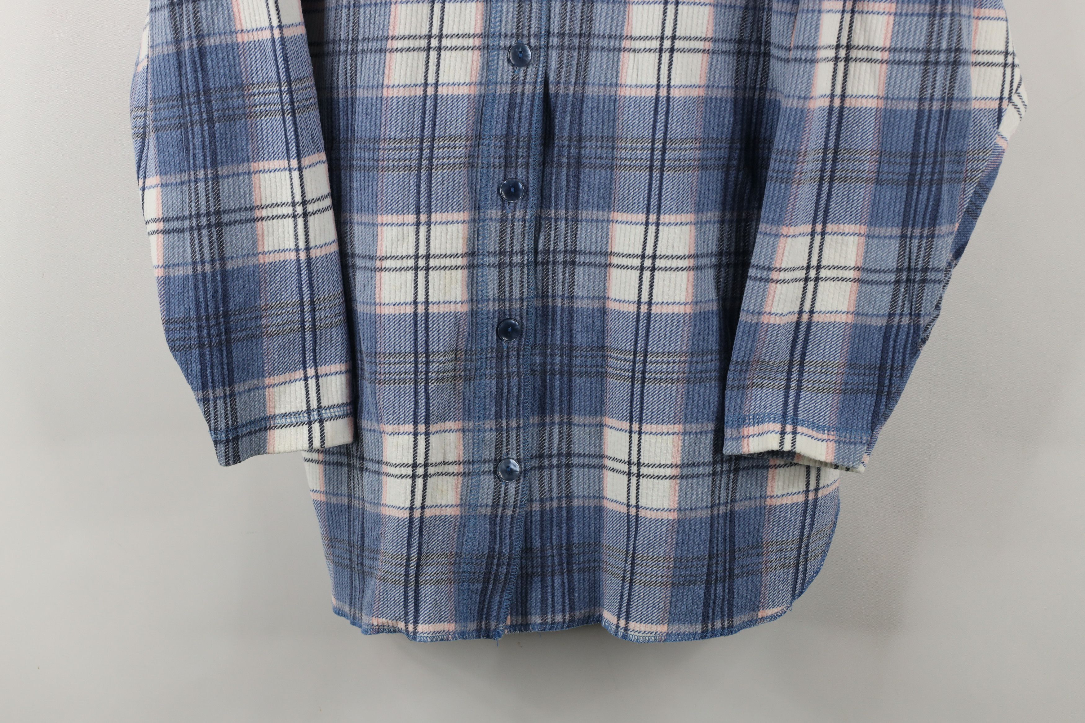 Vintage Vintage 90s Streetwear Knit Flannel Collared Button Shirt Size L / US 10 / IT 46 - 3 Thumbnail