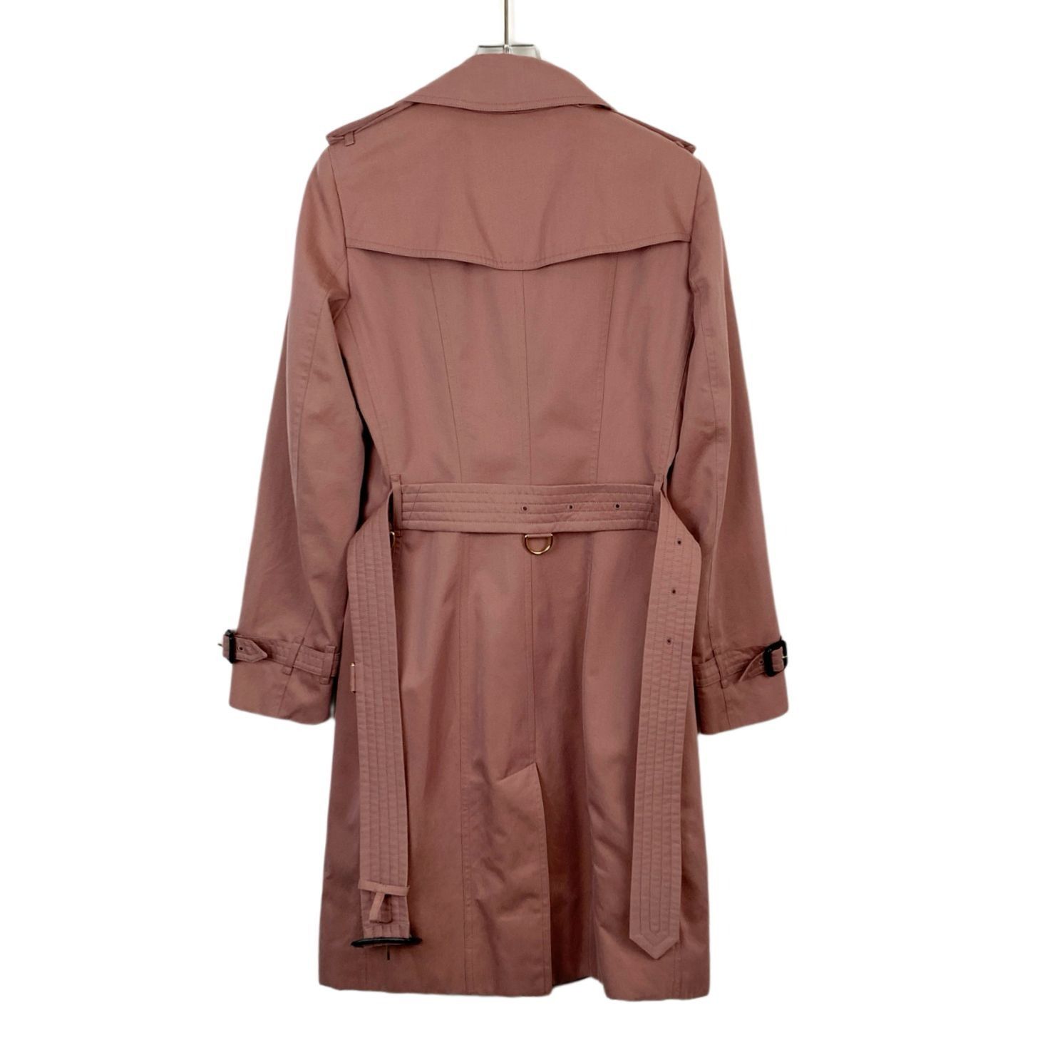 Burberry Burberry Dusty Pink Cotton Double-Breasted Trench Coat (Size Size XS / US 0-2 / IT 36-38 - 7 Thumbnail