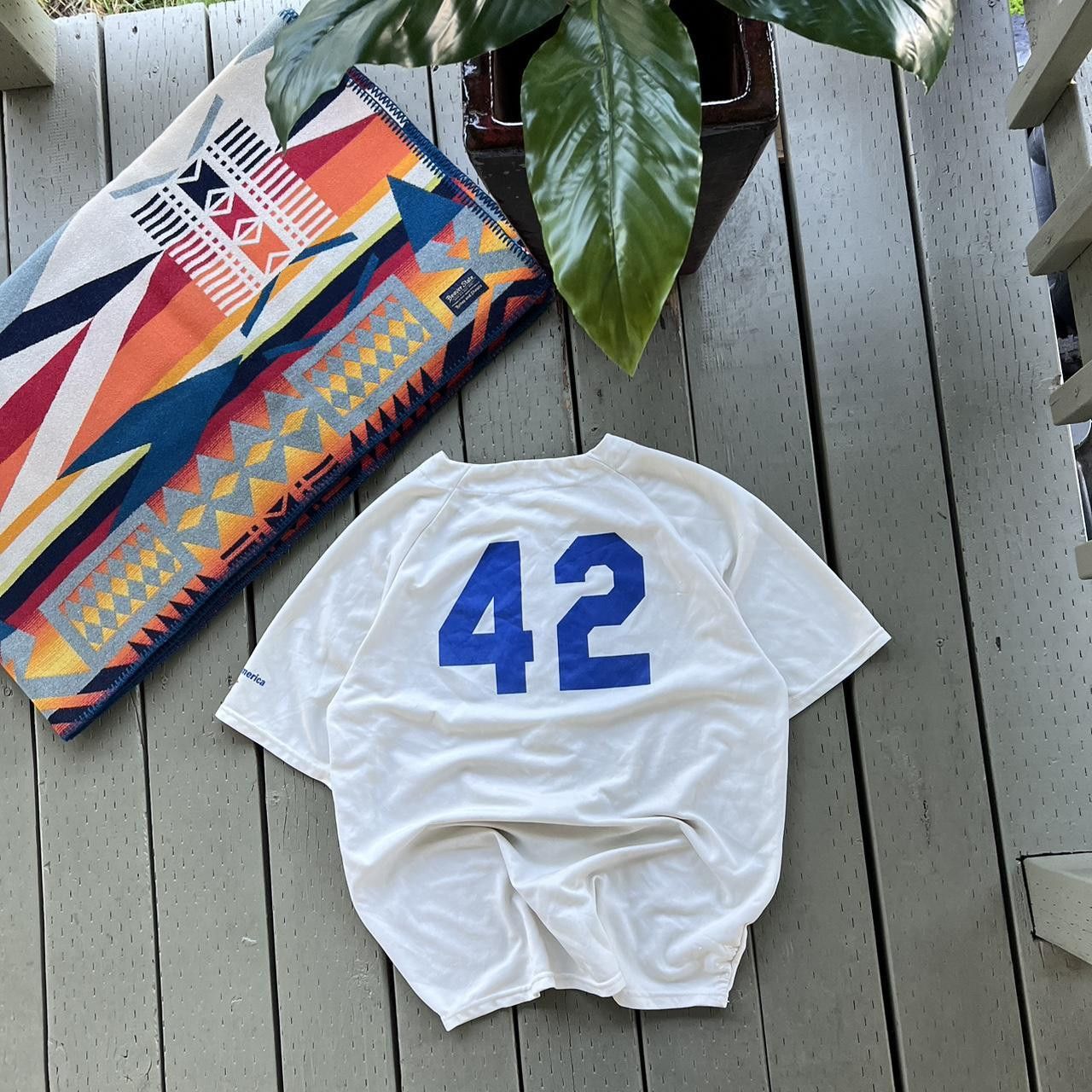 MLB × Vintage JACKIE ROBINSON Los Angeles DODGERS Baseball Jersey MLB Size US XL / EU 56 / 4 - 4 Thumbnail