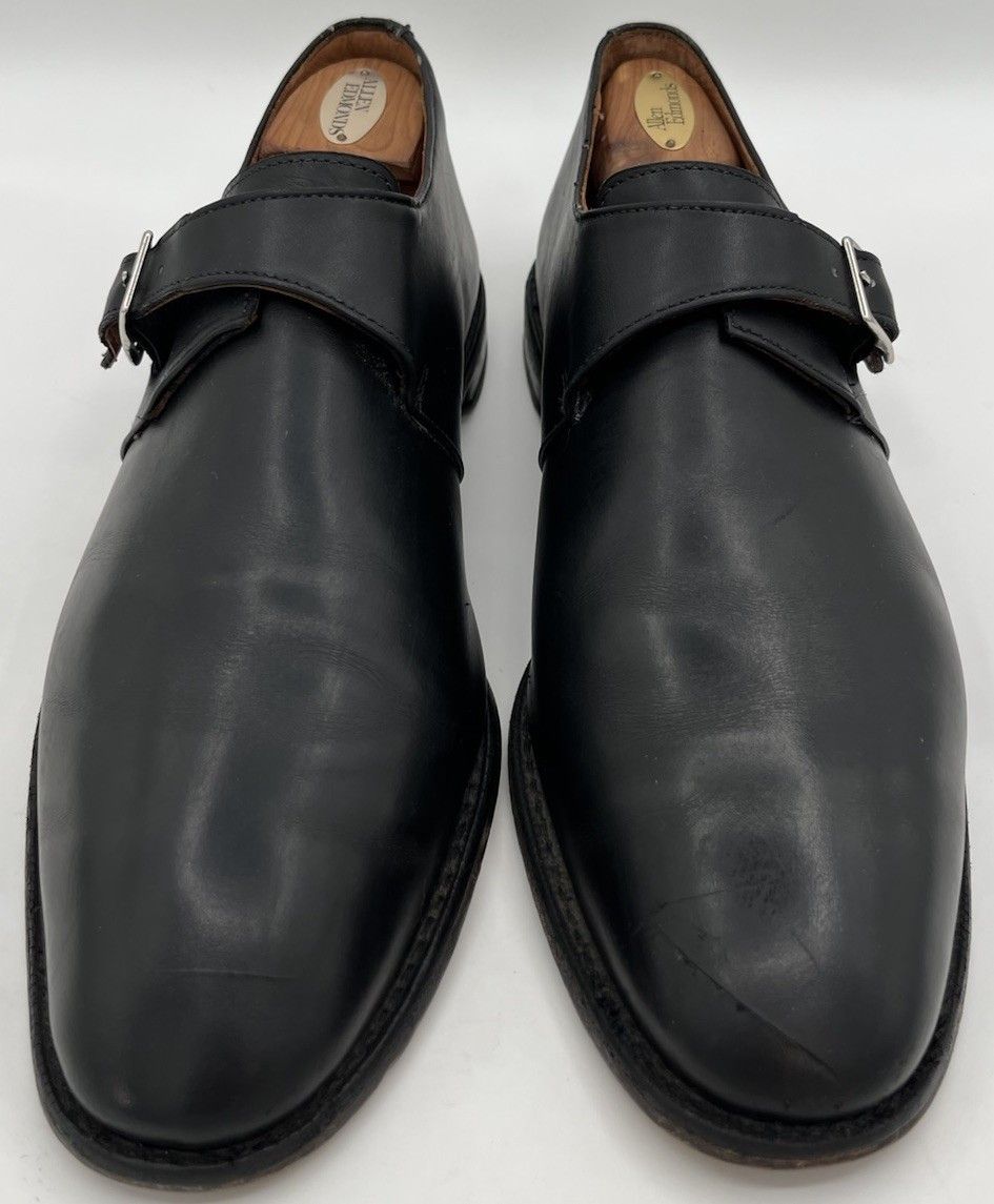 Allen Edmonds Allen Edmonds "PLYMOUTH" Single Monk Strap 12D Black Leather Size US 12 / EU 45 - 2 Thumbnail