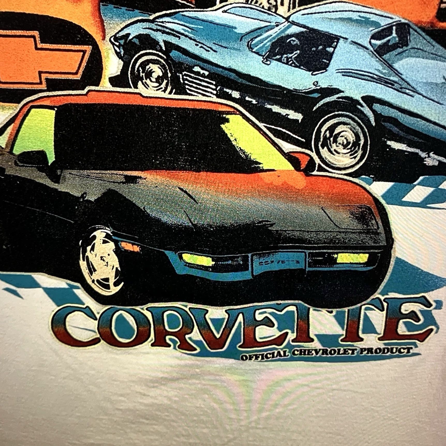 Etro VINTAGE Chevy Corvette T Shirt Men Adult XL White Graphic Print Cars 80s Retro Size US XL / EU 56 / 4 - 7 Thumbnail