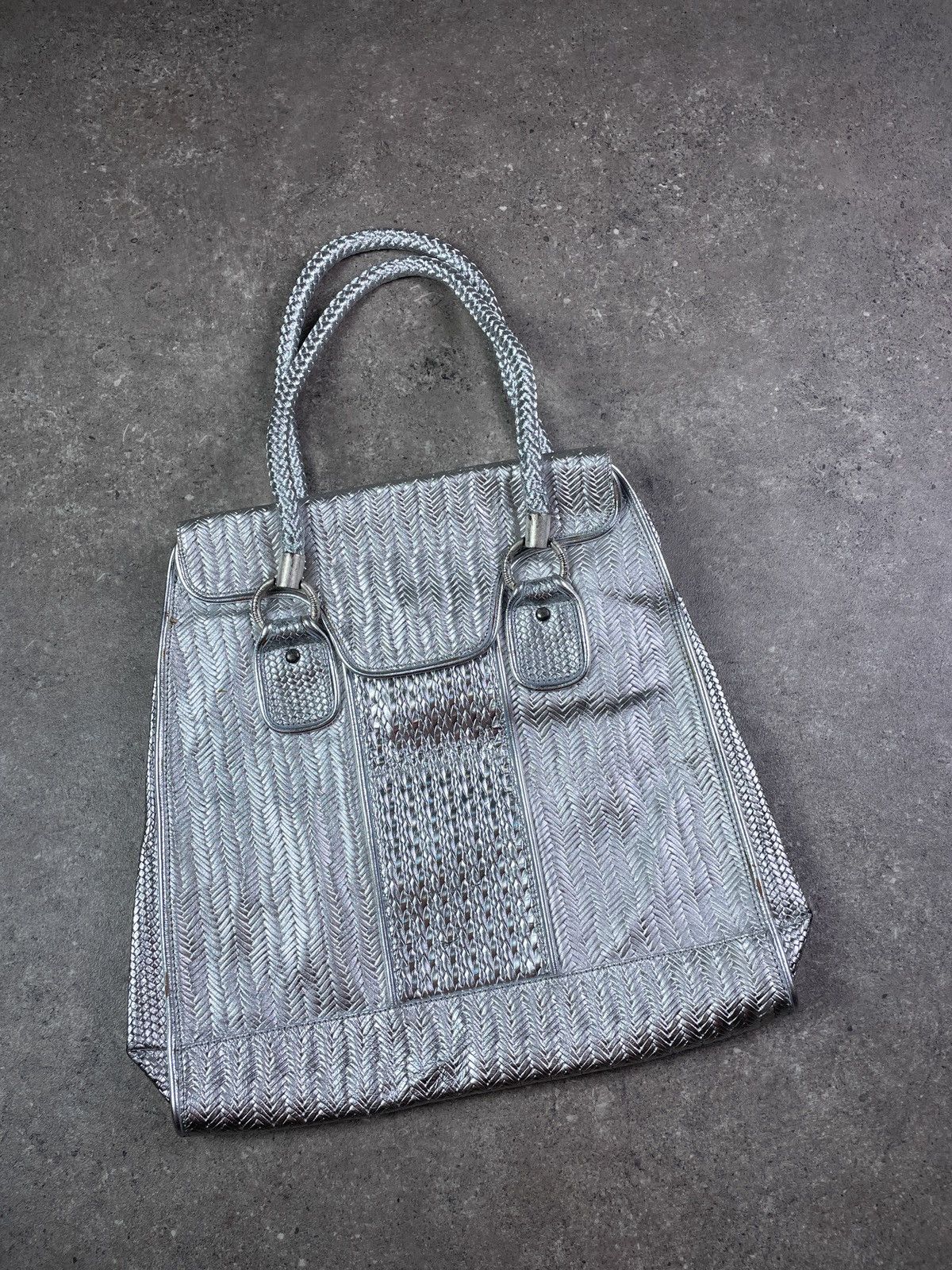 Roberto Cavalli × Vintage Vintage Y2K Avant Garde Just Cavalli Metallic Leather Bag Size ONE SIZE - 2 Thumbnail