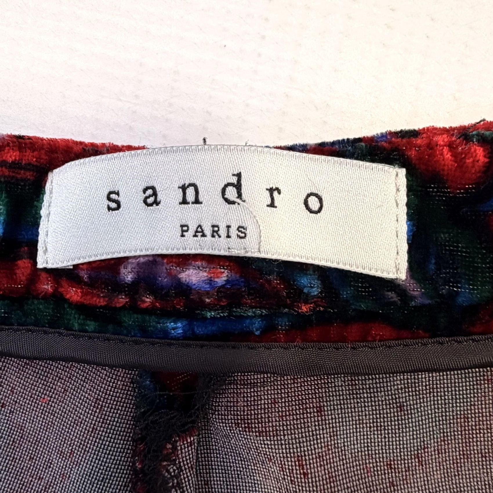Sandro Sandro Pants Womens 36 Red Velvet Floral Wide Leg Zip Pockets Party Cocktail Pants Womens Red Velvet Floral Wide-Leg Zip Pockets 36 Mens? Size 25" / US 0 / IT 36 - 7 Thumbnail