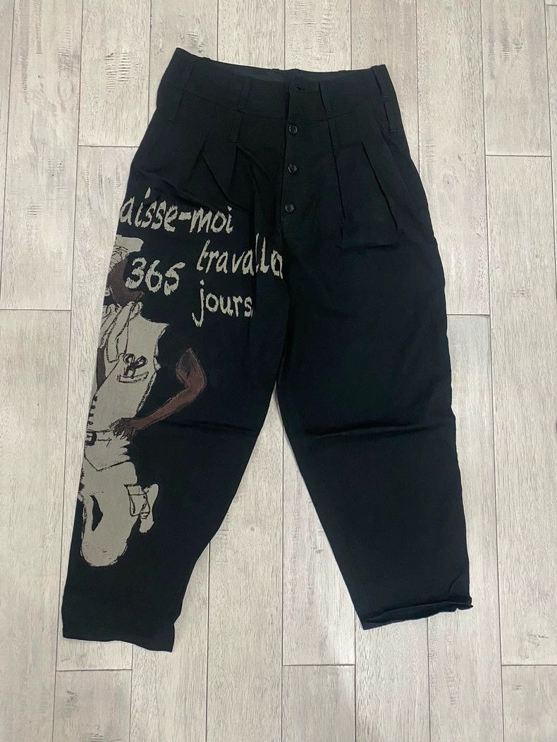 Yohji Yamamoto Yohji Yamamoto Yohji Yamamoto Wool Pants with Unique Print Size US 26 / EU 42 - 2 Thumbnail
