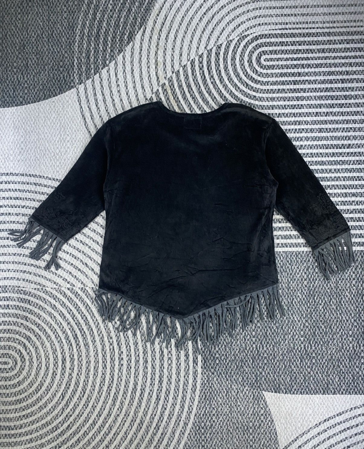 Rare Panther Vtg Panter Japan Black Velvet Poncho Style Blouse Size M / US 6-8 / IT 42-44 - 2 Thumbnail