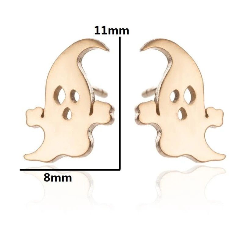 Jewelry Ghost Mini Stud Earrings Charm Earring Gift Size ONE SIZE - 1 Preview
