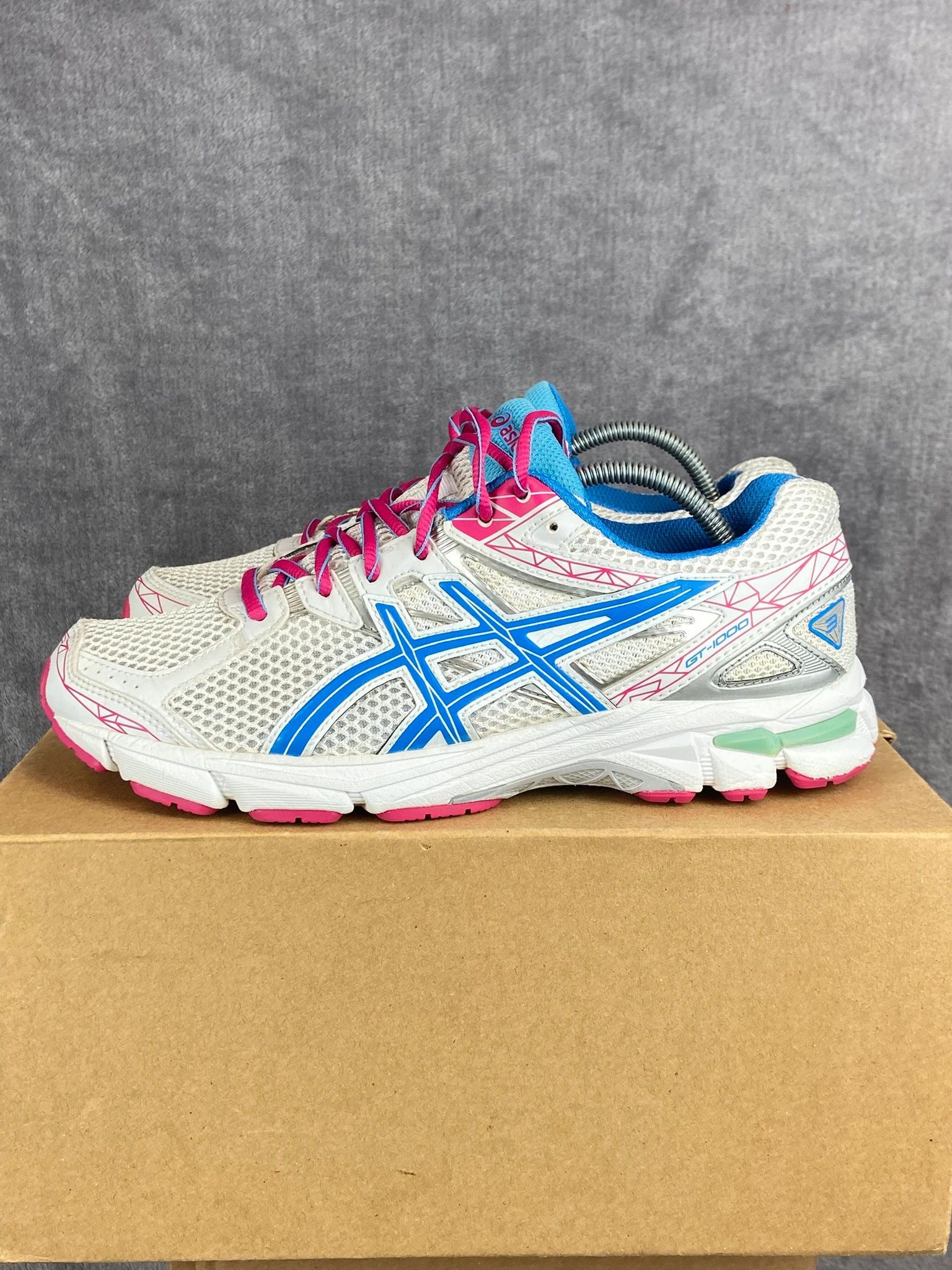 Asics : Asics retro white blue pink mesh Y2K running sneakers Size US 7 / EU 40 - 2 Thumbnail