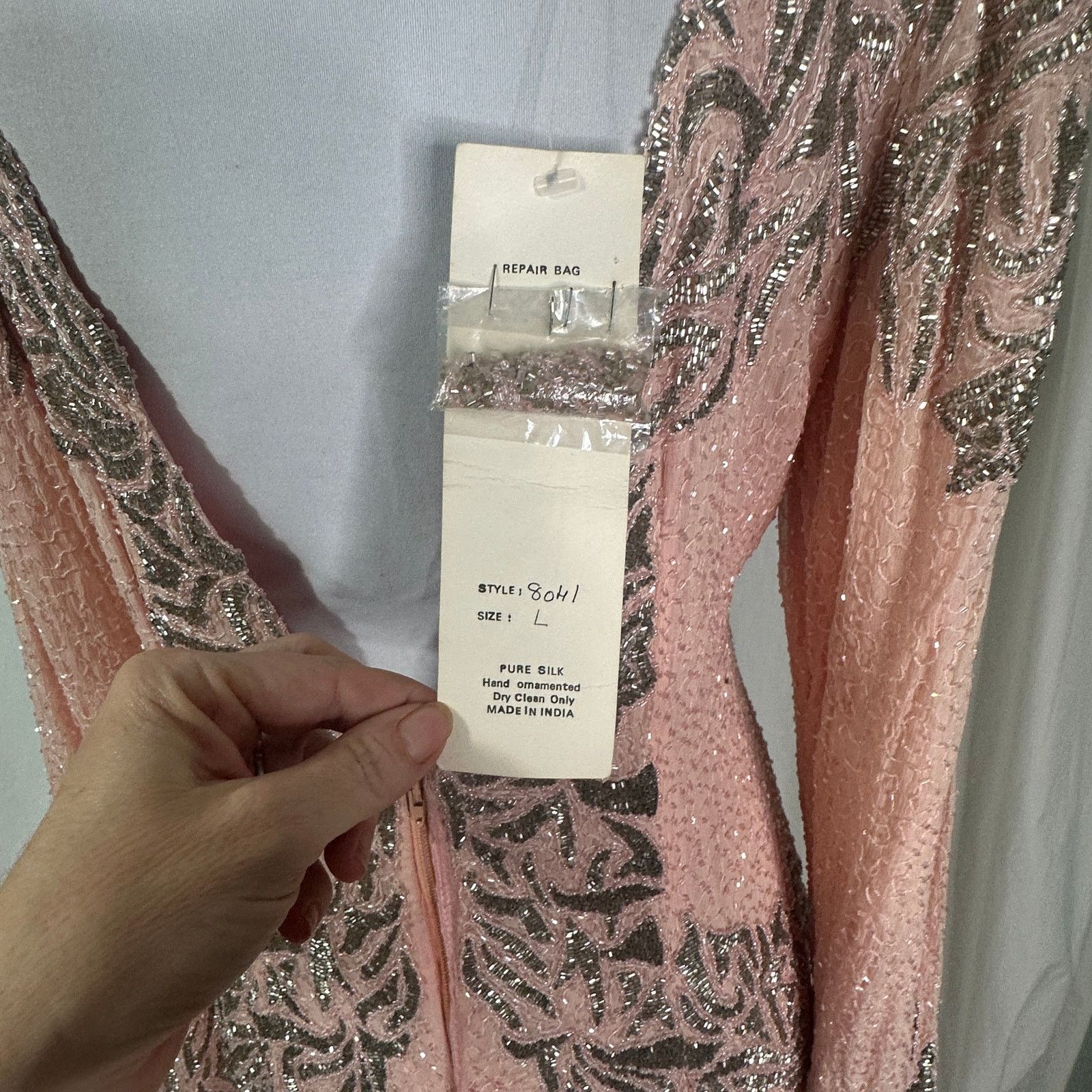 Vintage Vintage NWT deadstock Full Length Pink Formal Gown Dress M Size M / US 6-8 / IT 42-44 - 9 Thumbnail