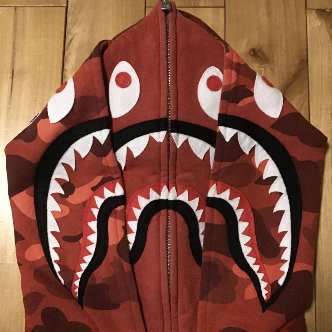Bape BAPE Red Camo Double Shark Full Zip Hoodie a bathing ape Size US XL / EU 56 / 4 - 3 Thumbnail