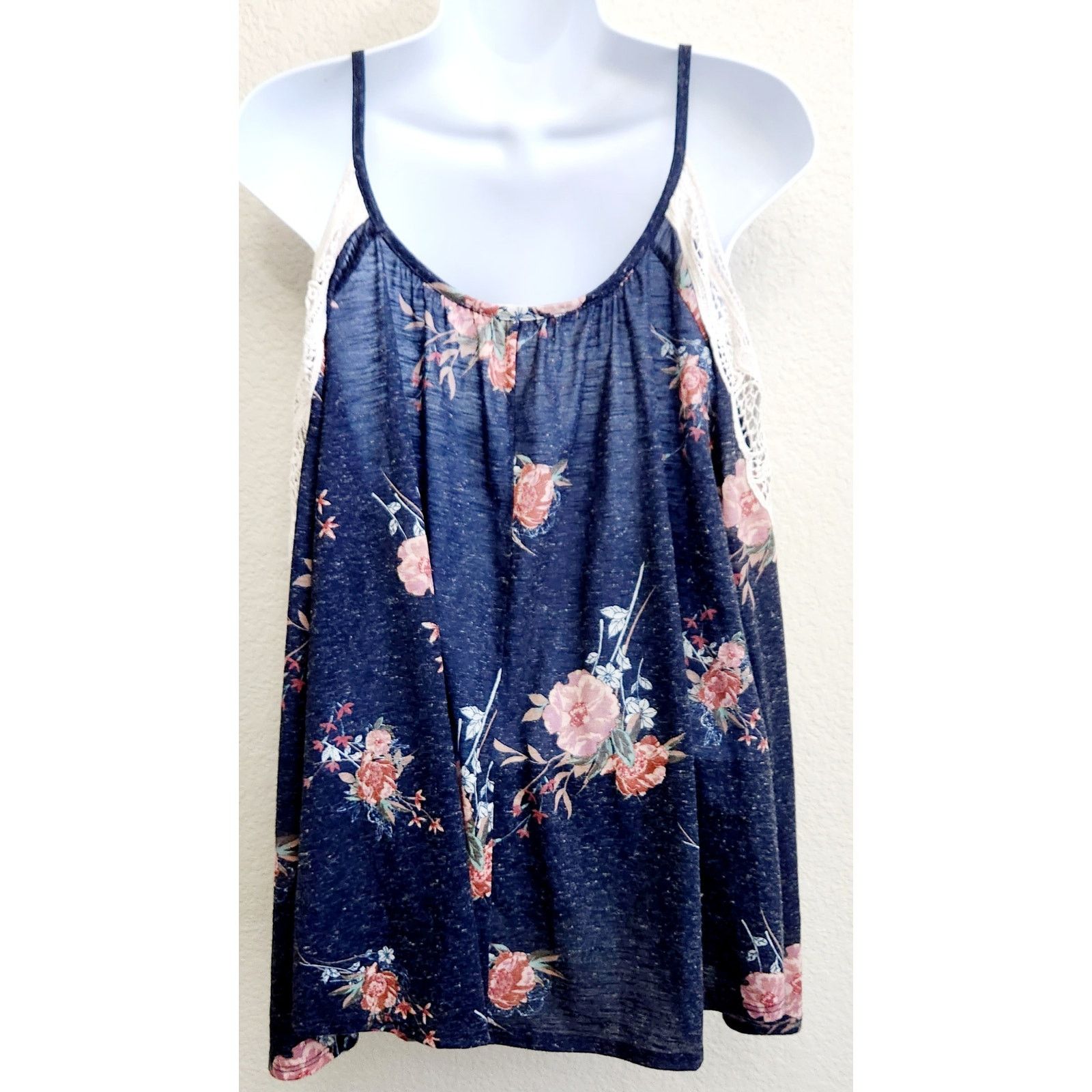 Other Rewind Blue Floral Print Cold Shoulder Top Large Size L / US 10 / IT 46 - 4 Thumbnail