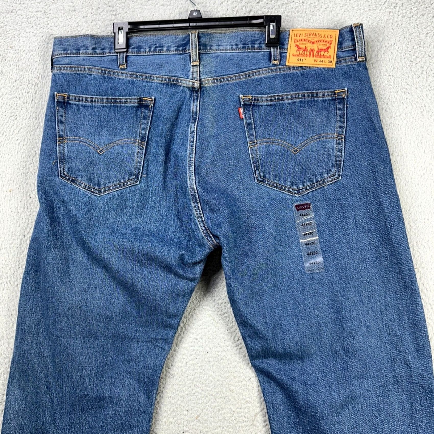 Levi's VINTAGE? No. Levi's 511 Jeans Straight Leg 44X30 Blue Washed 5 Pocket Red Tab Casual NEW Size US 44 / EU 60 - 2 Thumbnail