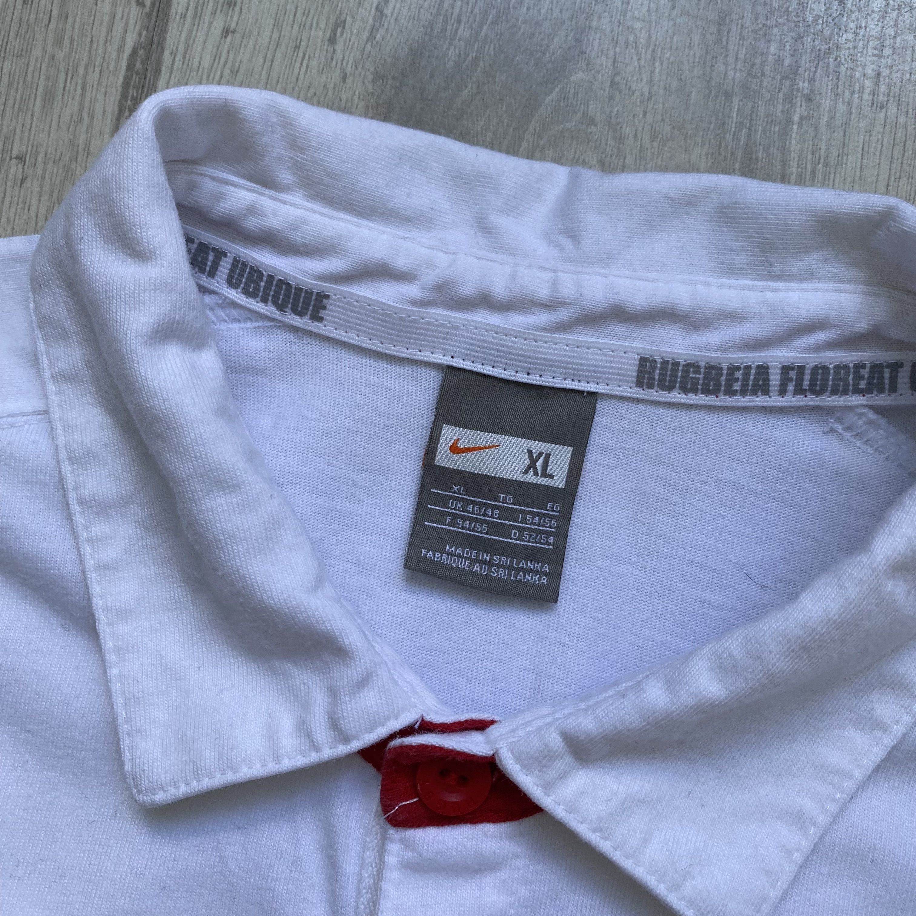 Nike 🏉 Vintage 00s Nike England Rugby Polo Shirt Jersey Drill Size US XL / EU 56 / 4 - 6 Thumbnail