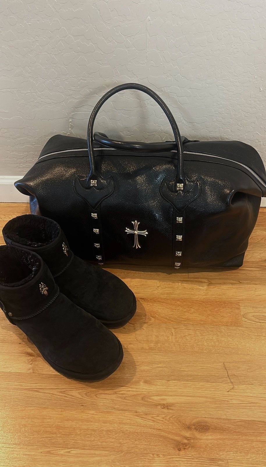 Black Chrome Duffle Chrome Hearts Cross Duffle Bag - Main Image