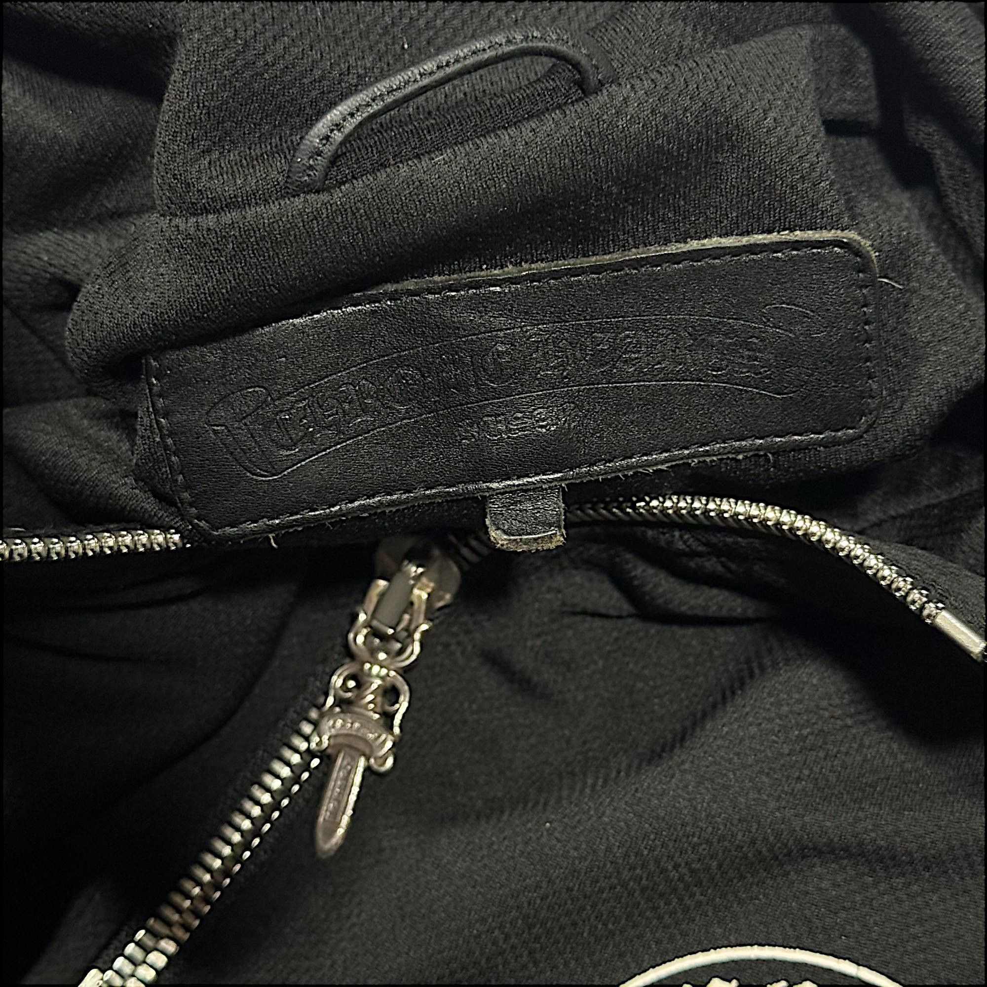 Chrome Hearts CH Zip Up Track Jacket Black Leather Dagger Zipper Size US M / EU 48-50 / 2 - 4 Thumbnail