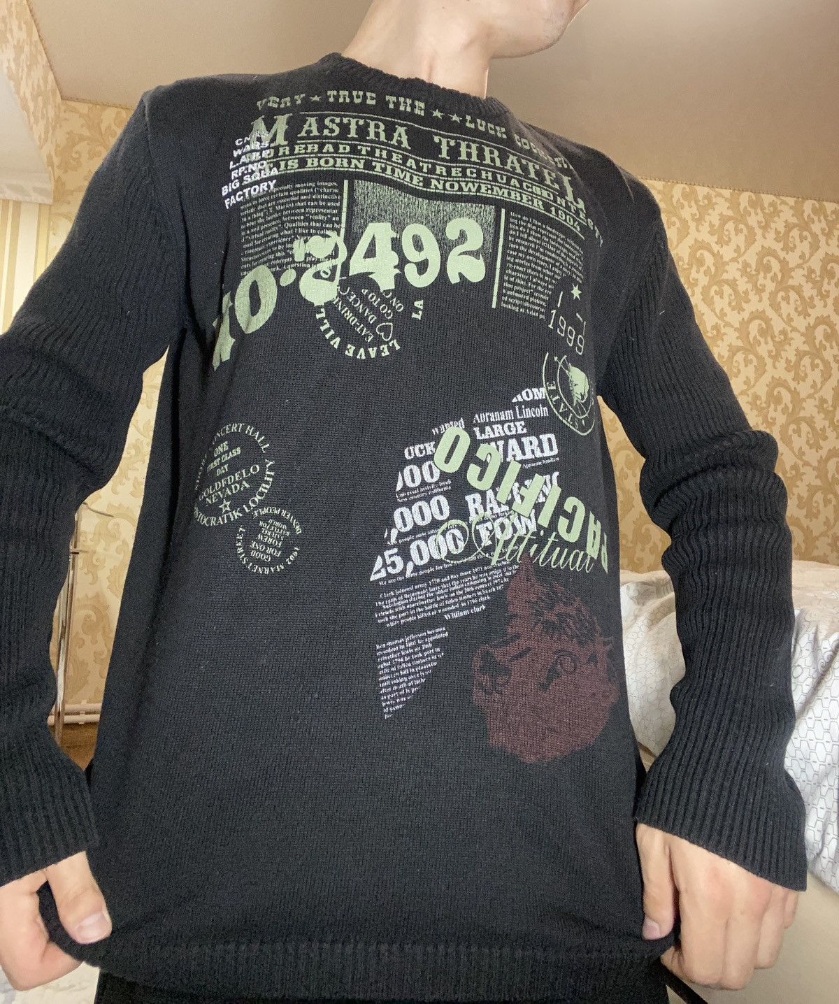 If Six Was Nine Vintage Y2K Print Avant Garde Sweater black lgb Size M Size US M / EU 48-50 / 2 - 16 Thumbnail