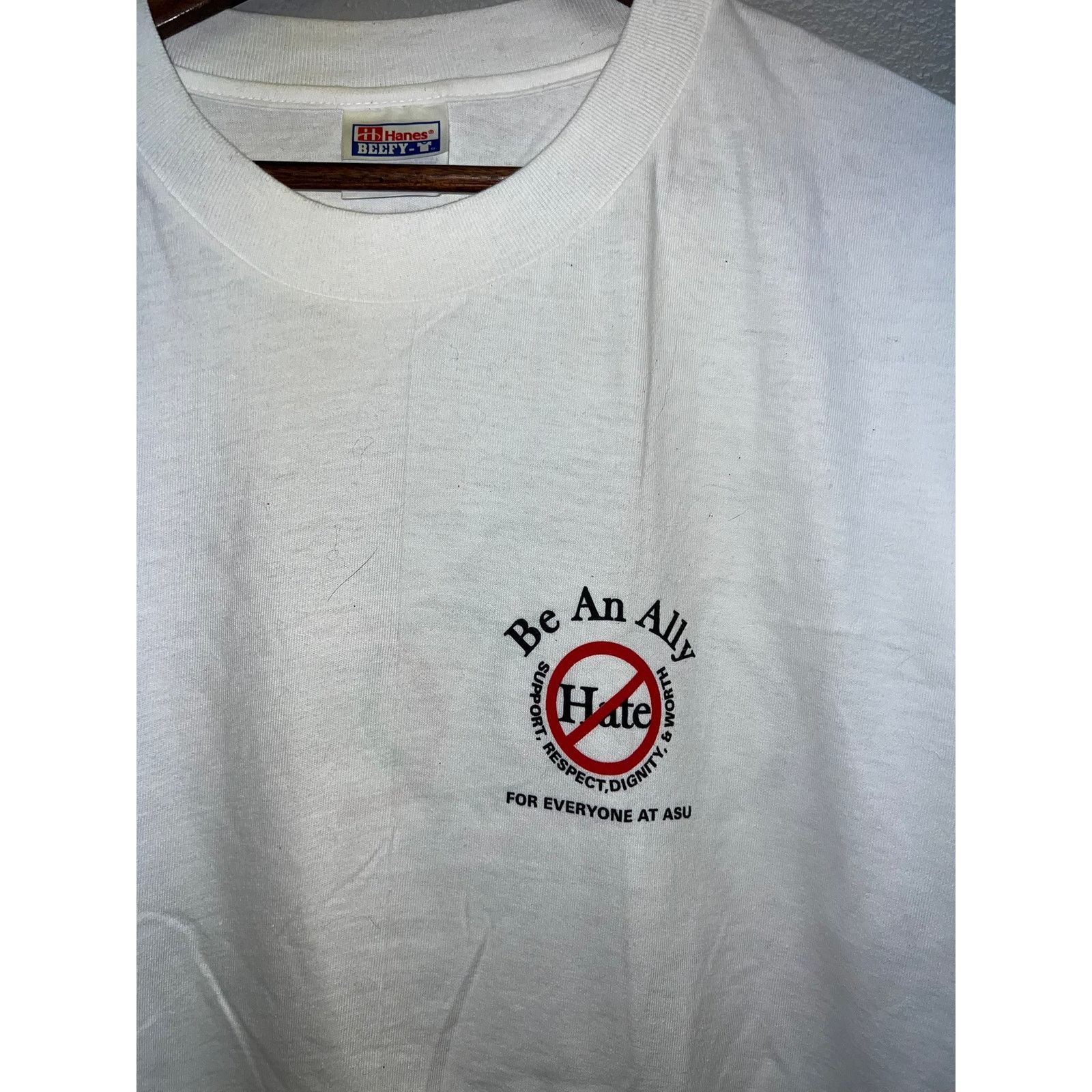 Hanes Vintage Anti Hate Shirt Age Gender Race Religon 90s Tee L Size US L / EU 52-54 / 3 - 2 Thumbnail