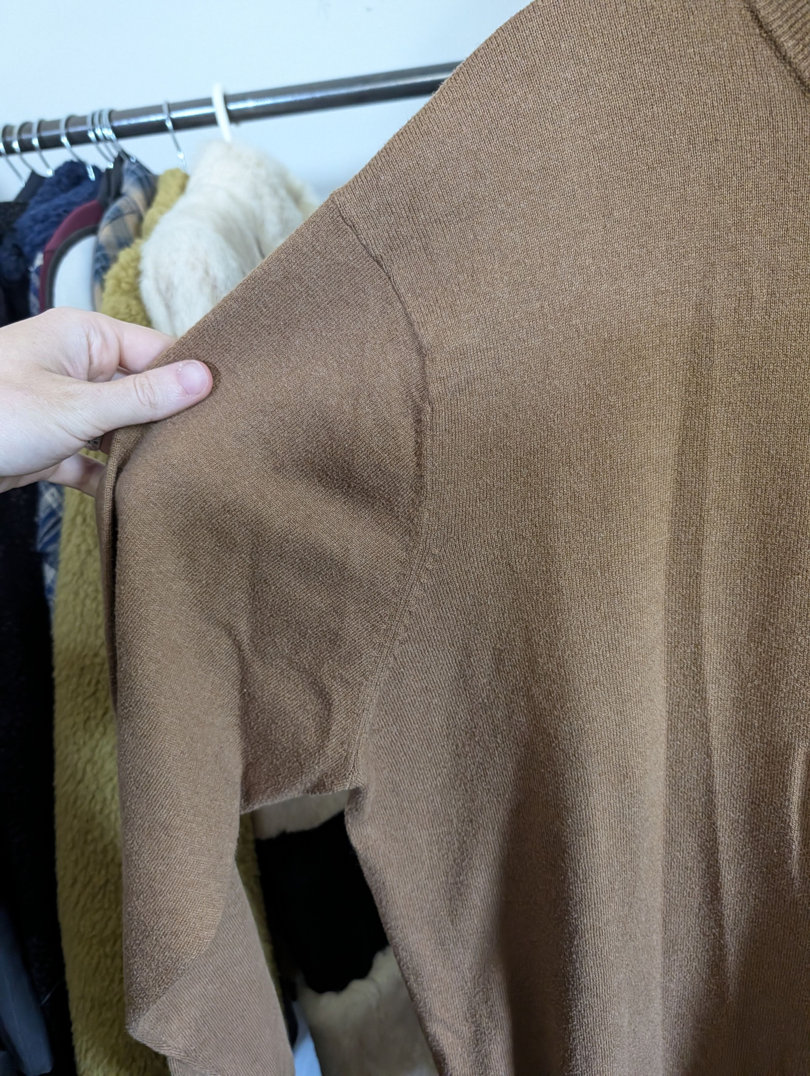 Orvis Cotton/silk/cashmere tan knit 1/4 zip sweater XL Size US XL / EU 56 / 4 - 7 Thumbnail
