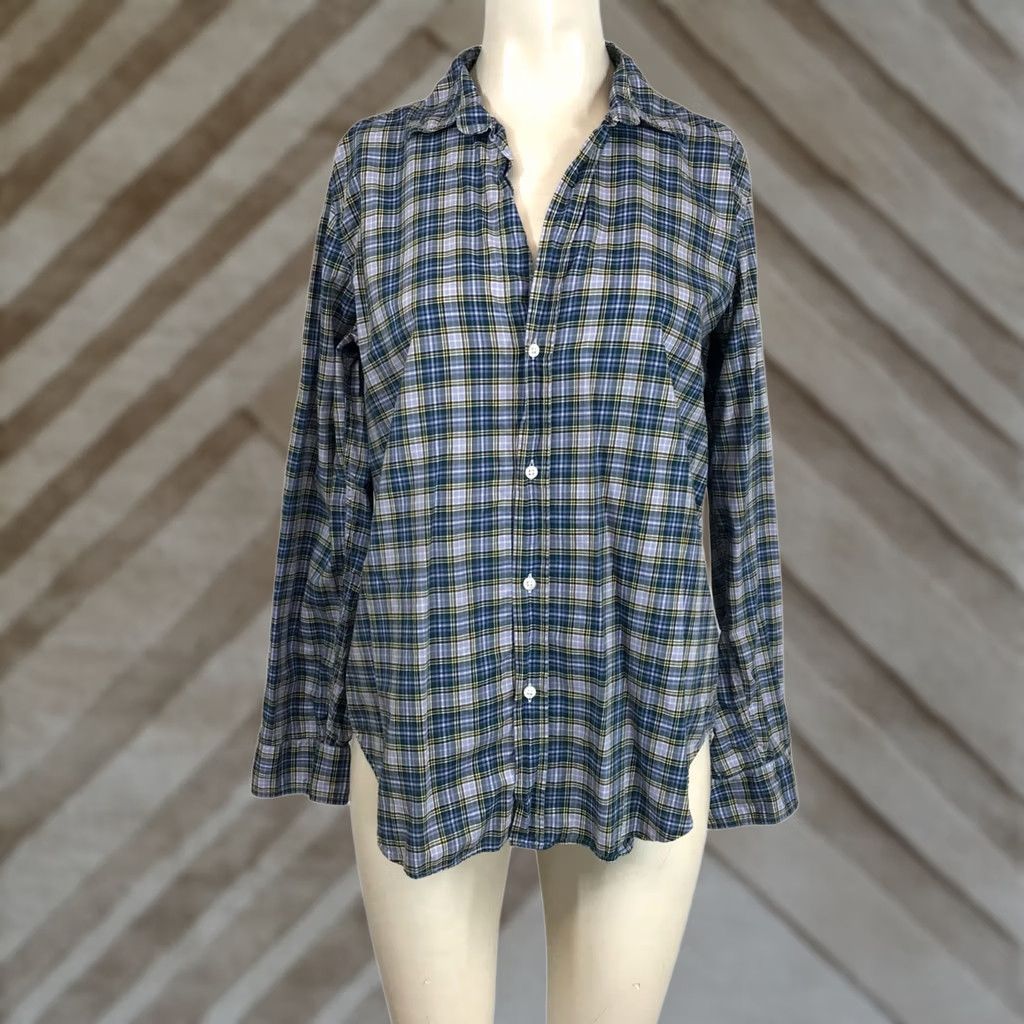 Frank & Eileen FRANK & EILEEN Shirt Womens M Blue Plaid Long Sleeve Button Up Cotton Top Button-Up Casual Spring Fall Summer Womens Size M / US 6-8 / IT 42-44 - 1 Thumbnail