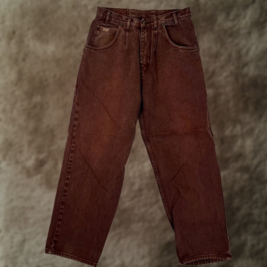 Denime VINTAGE LA Gate Jeans Mens 30x30 Brown Relaxed Tapered Denim Made 90s READ Size US 30 / EU 46 - 1 Thumbnail