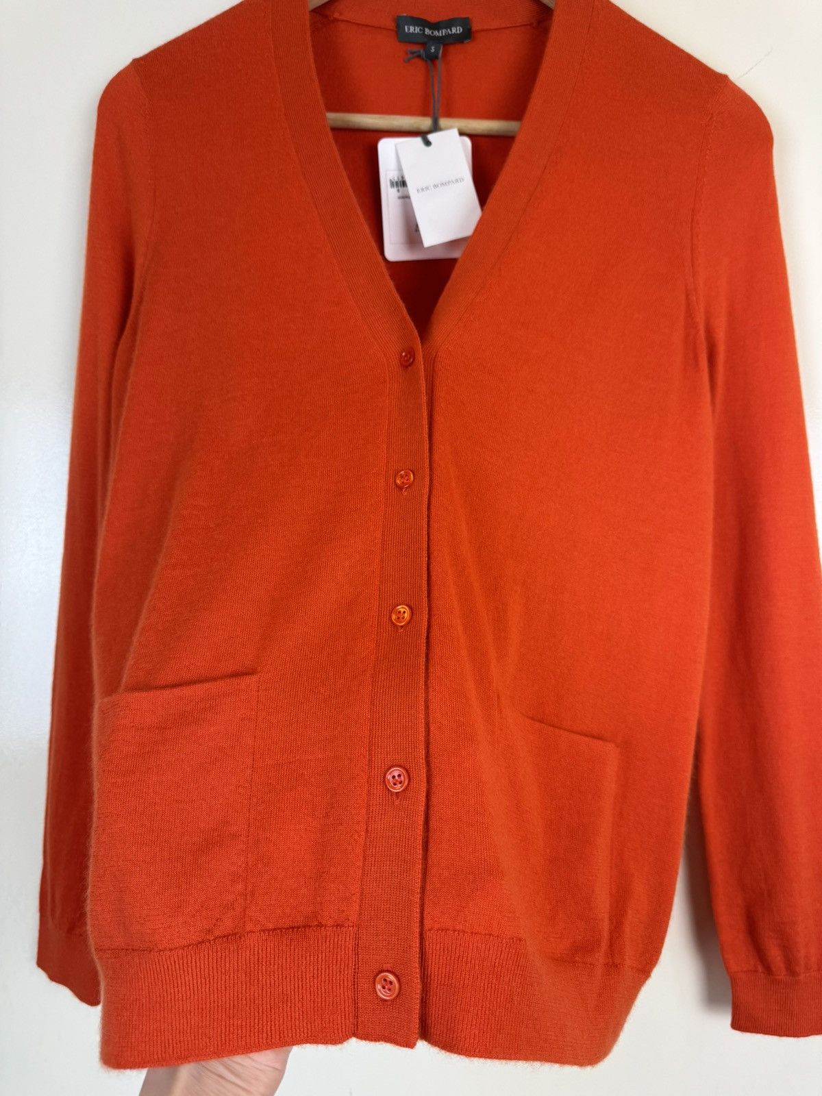 Bompard ERIC BOMPARD Cashmere red orange cardigan sweater loro piana Size S / US 4 / IT 40 - 5 Thumbnail