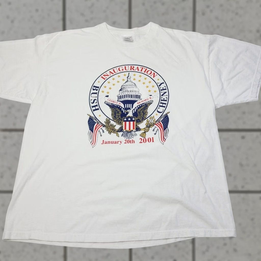Delta VINTAGE George W Bush Inauguration TShirt Mens XL White Dick Cheney President Shirt Size US XL / EU 56 / 4 - 1 Thumbnail