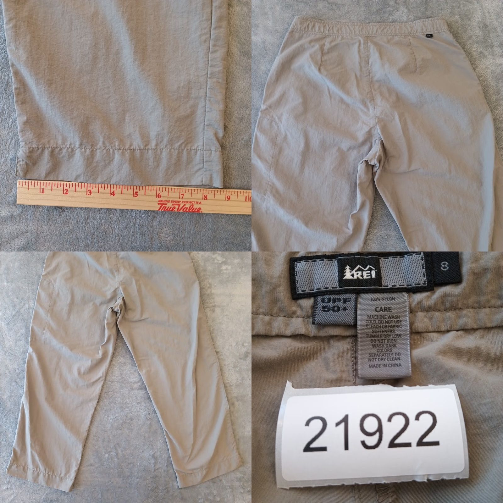Vintage REI Cropped Pants Womens Size 8 Gray Nylon UPF 50+ 28x25 Mid Rise Pockets Shirt? Size 30" / US 8 / IT 44 - 8 Thumbnail