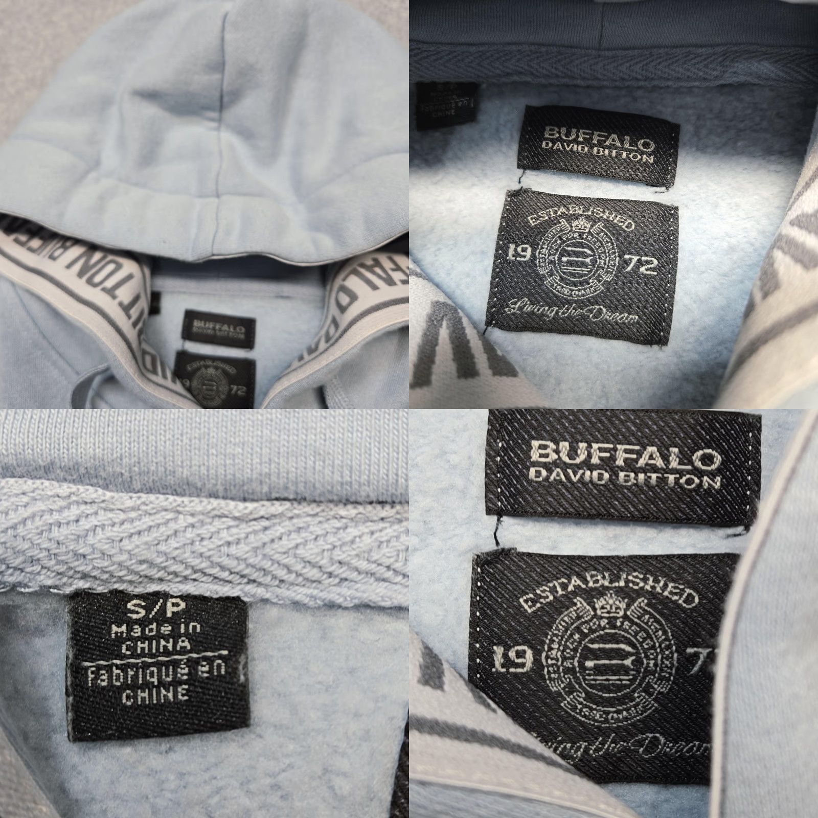 Buffalo David Bitton Buffalo David Bitton Hoodie Mens S Blue Pullover Fleece Embossed Logo Drawstring Size US S / EU 44-46 / 1 - 8 Thumbnail