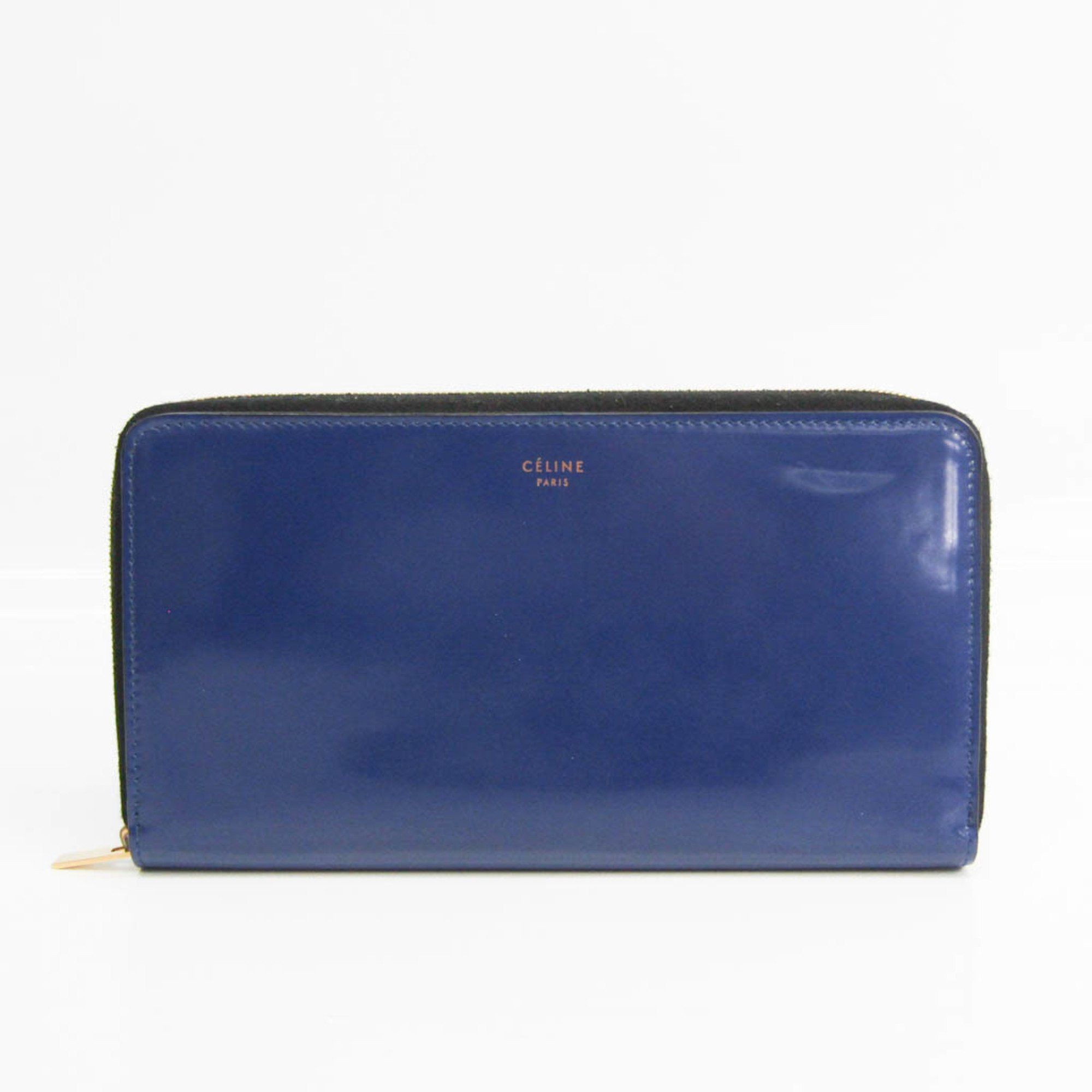 Celine Celine Women's Pasted Leather Long Wallet (bi-fold) Navy Size ONE SIZE - 1 Thumbnail