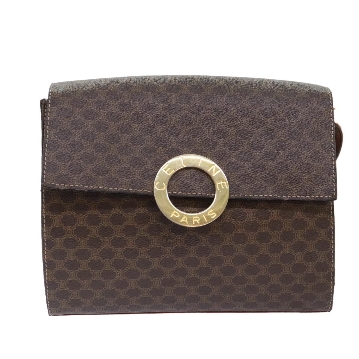 Celine CELINE Macadam Canvas Shoulder Bag Pvc Leather Brown Size ONE SIZE - 13 Thumbnail