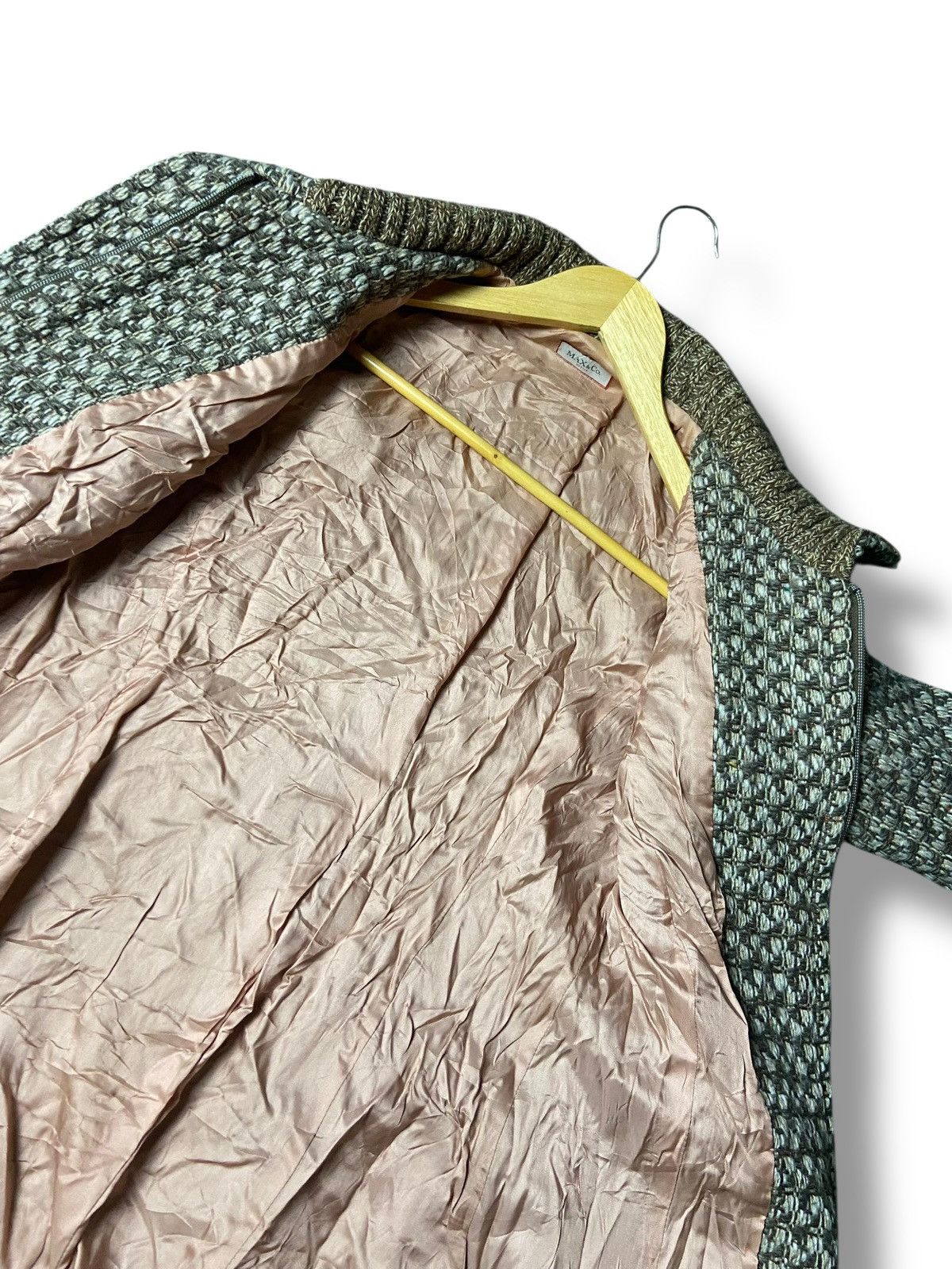 Japanese Brand Vintage Max & Co Tweed Long Coat (156) Size US XXS / EU 40 - 2 Thumbnail