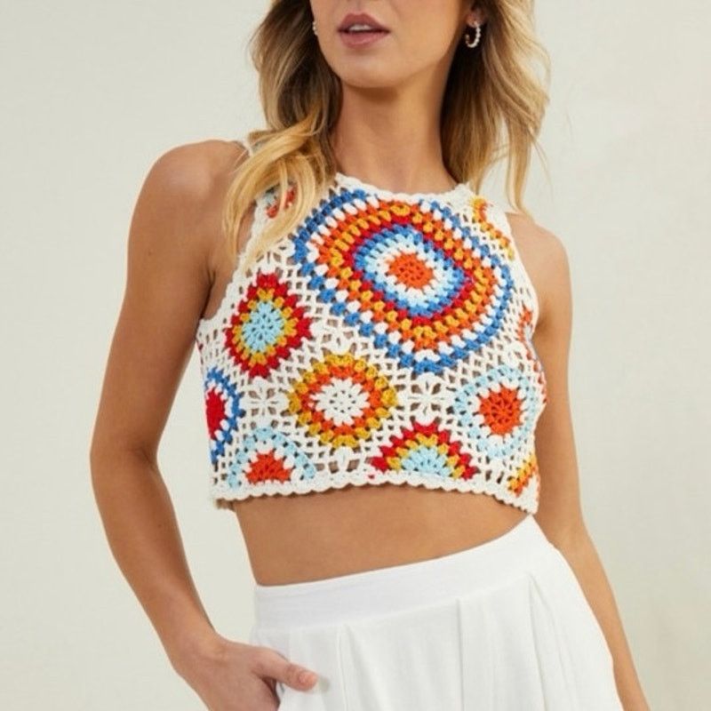 Other ALTAR’D STATE Sinead Granny Crochet Boho Grandma Crop Top Size L / US 10 / IT 46 - 2 Thumbnail