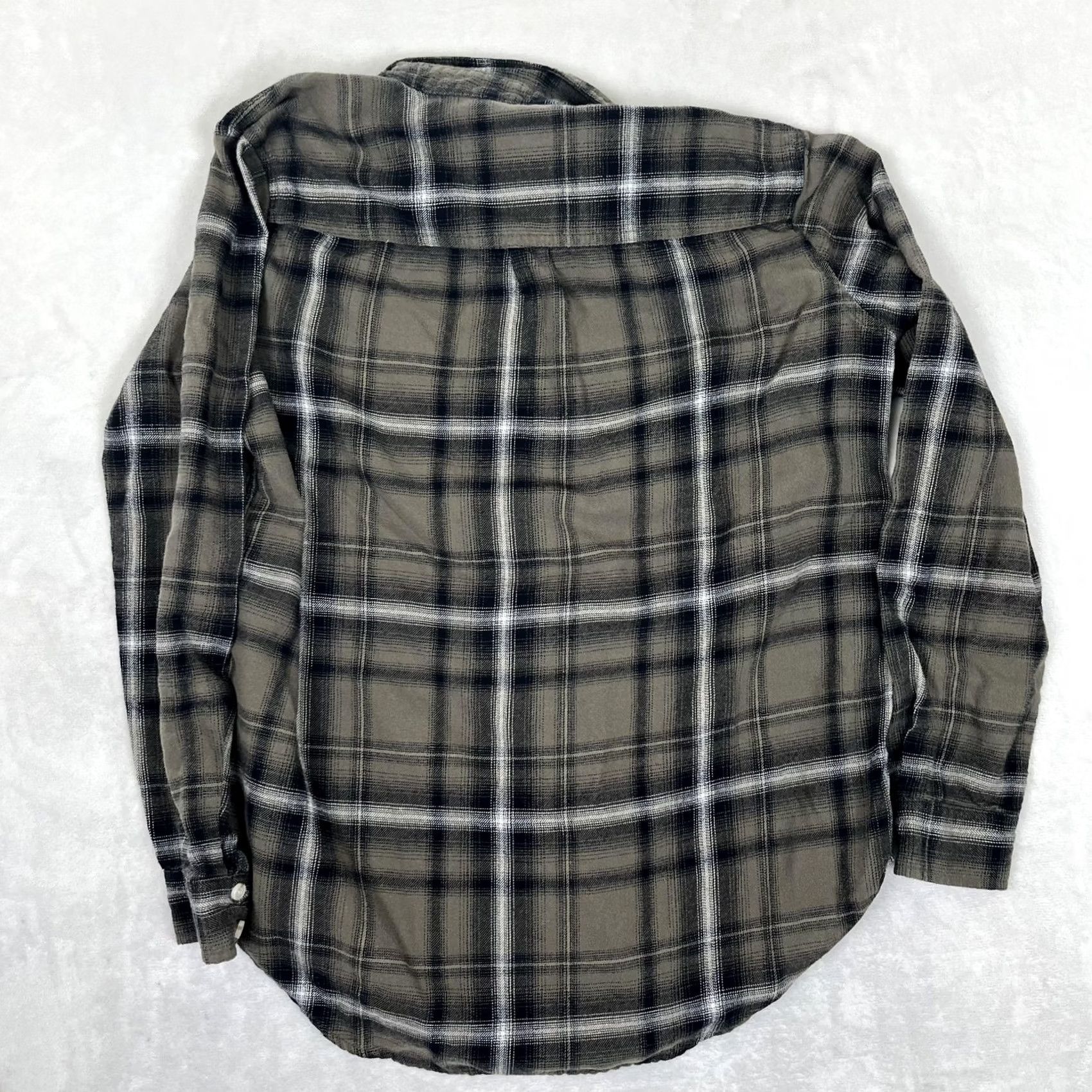 Mossimo Mossimo Supply Co Shirt Womens L Green Plaid Button Front Long Sleeve Boyfriend Size L / US 10 / IT 46 - 6 Thumbnail