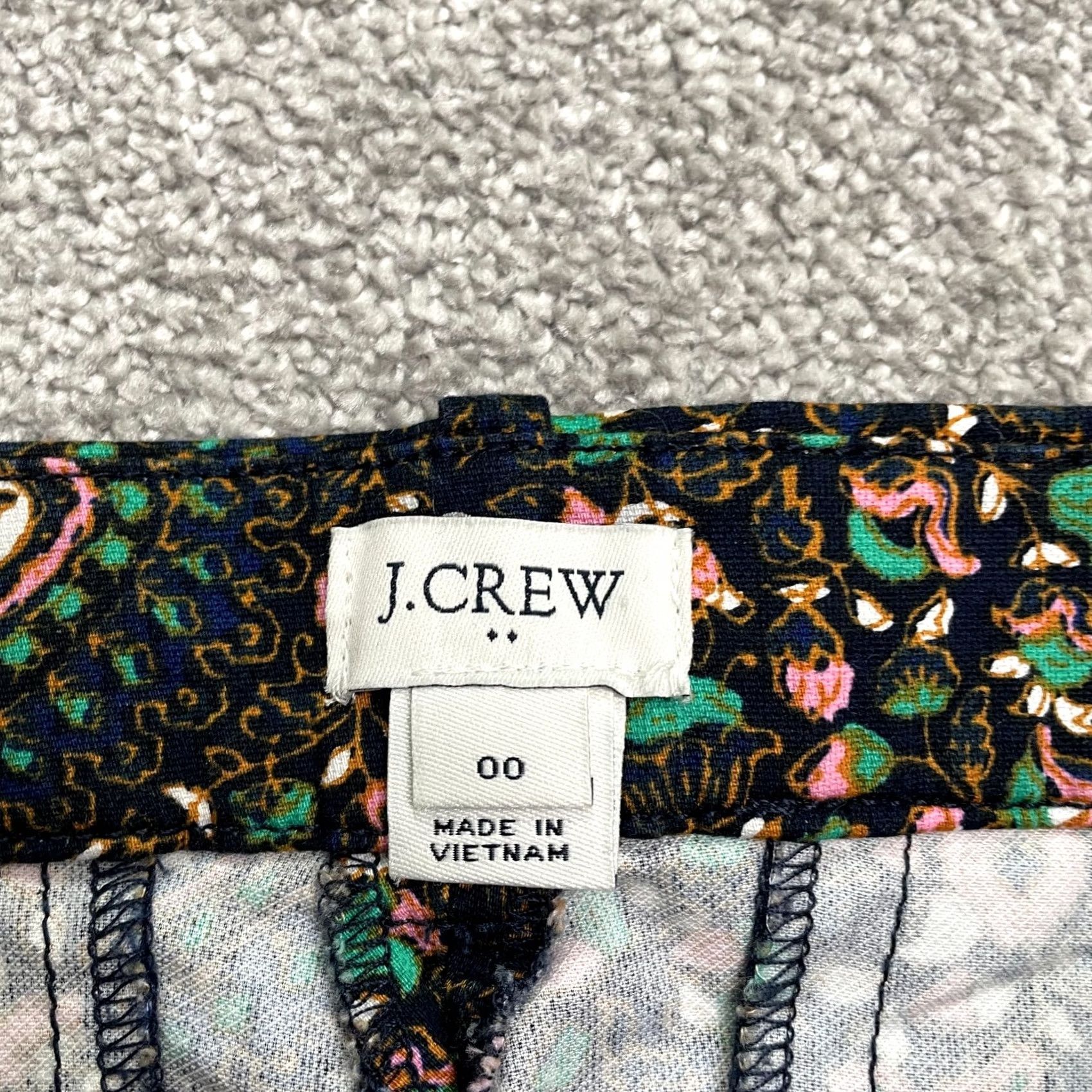 J.Crew J.CREW Pants Womens 00 Navy Blue Floral Mid Rise Casual Ankle Crop Skimmer 28x25 Size 24" / US 00 / IT 34 - 6 Thumbnail