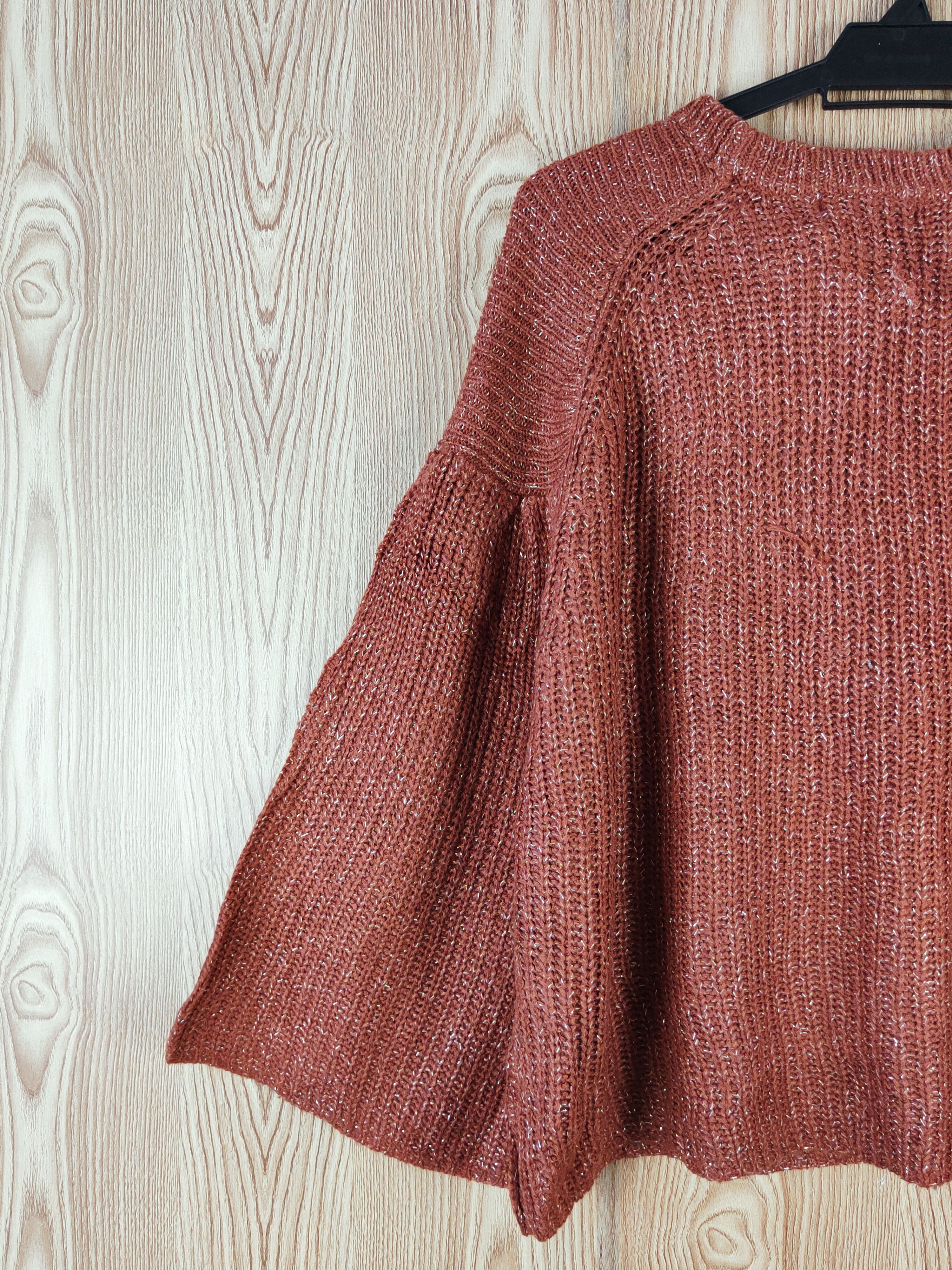 Japanese Brand × Vintage Healthy Karen Brown Knitwear Blouses #W552 Size L / US 10 / IT 46 - 8 Thumbnail