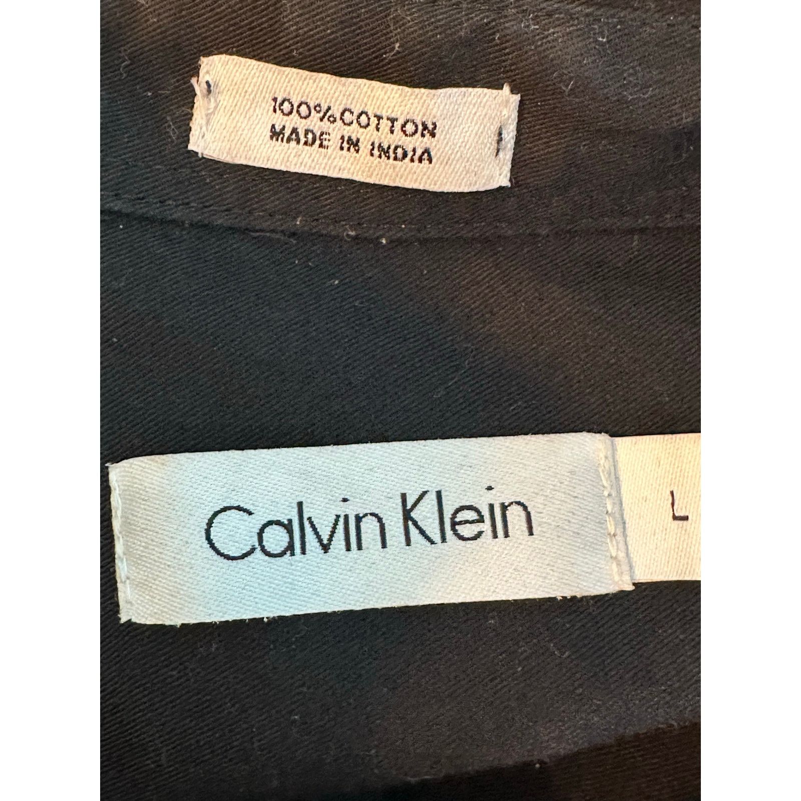 Calvin Klein Calvin Klein black button roll tab sleeves shirt size large Size US L / EU 52-54 / 3 - 3 Thumbnail