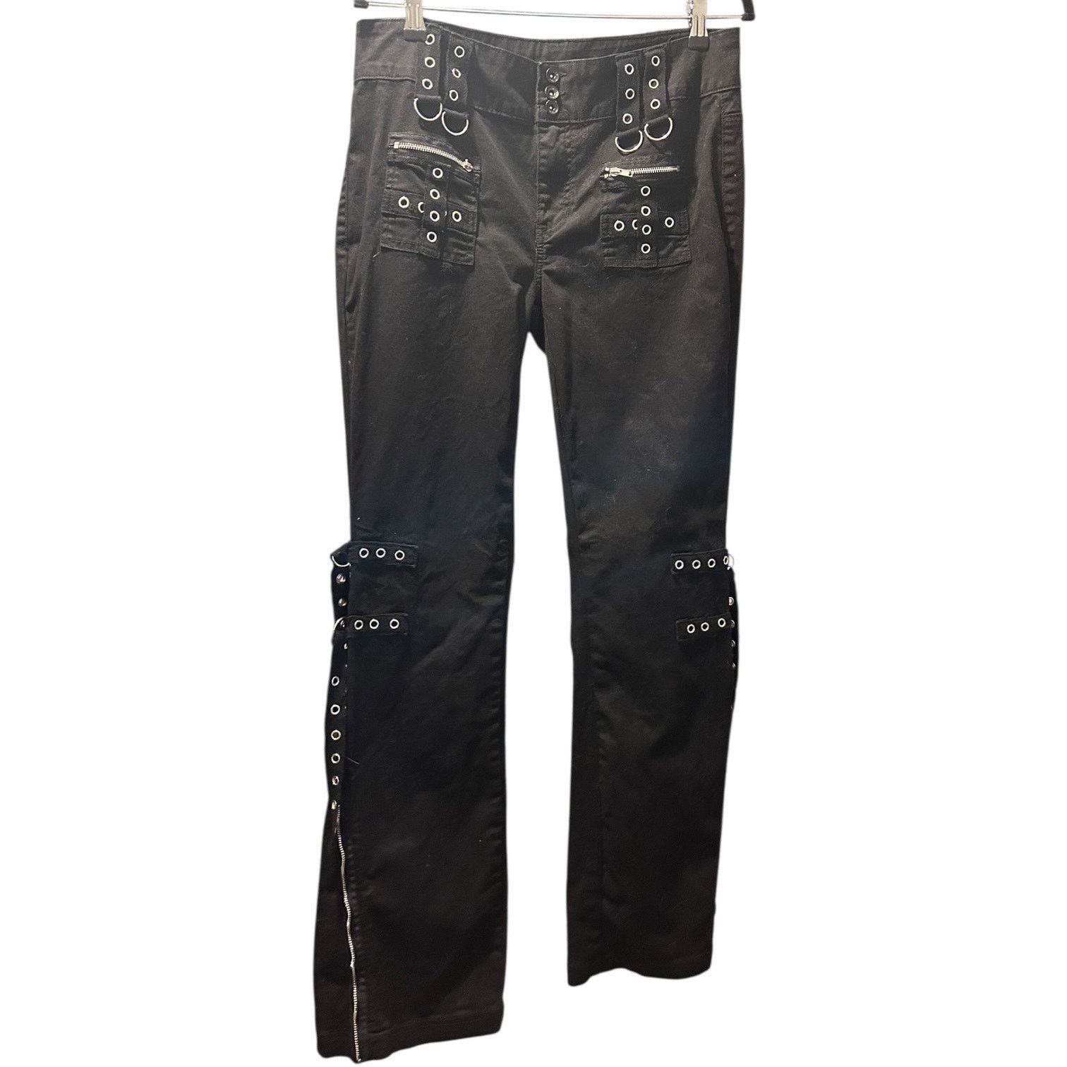 Hot Topic Hot Topic black zipper flare pants size 9 goth punk Size 30" / US 8 / IT 44 - 1 Thumbnail